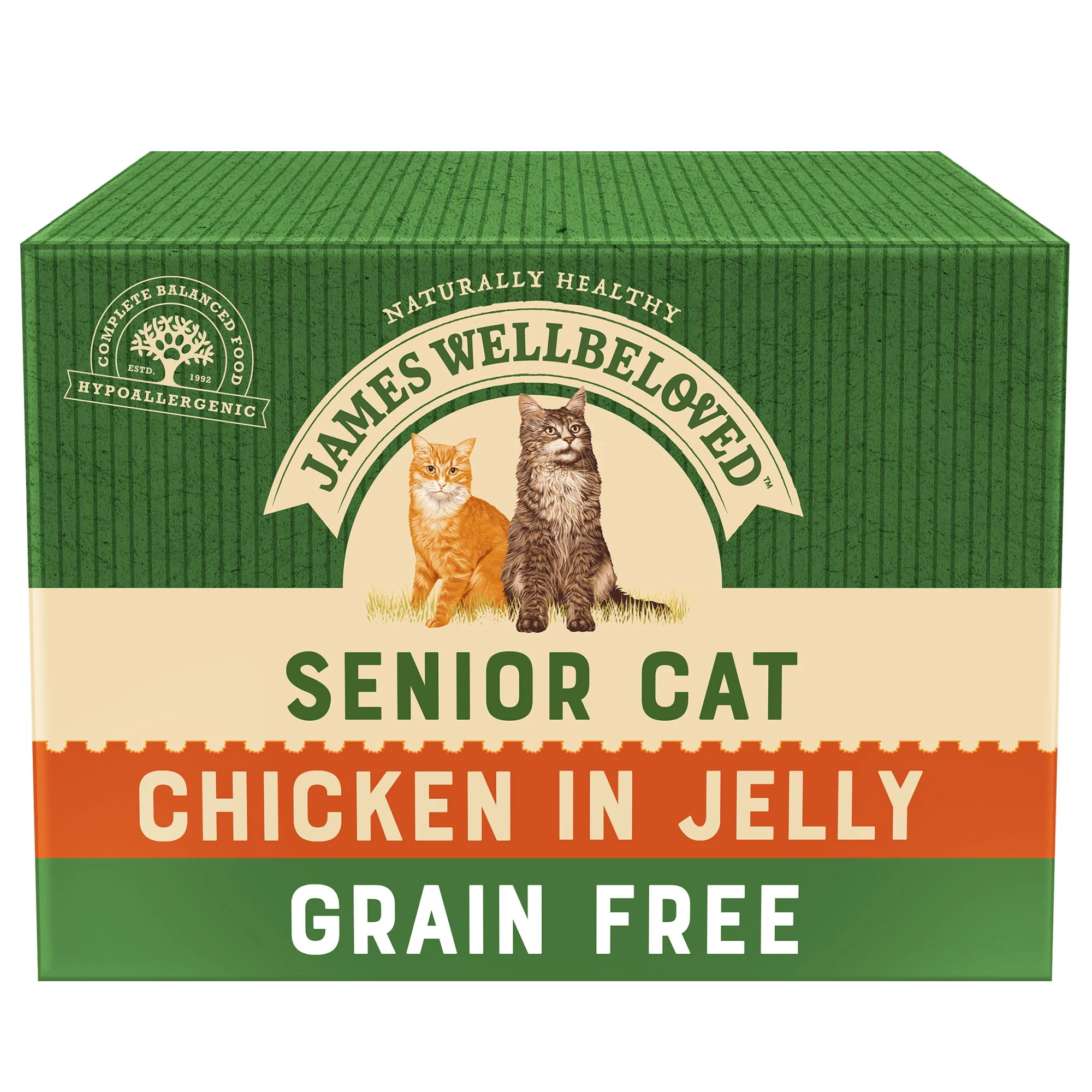 James Wellbeloved Grain Free Senior Cat Wet Food Pouch Chicken in Jelly 12x85g - Image 2
