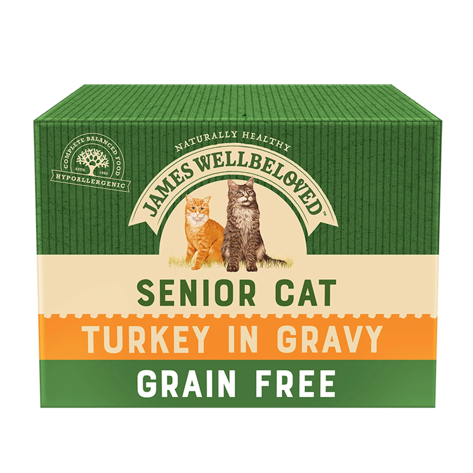 James Wellbeloved Grain Free Senior Wet Cat Food Turkey Gravy Pouch 12x85g - Image 2