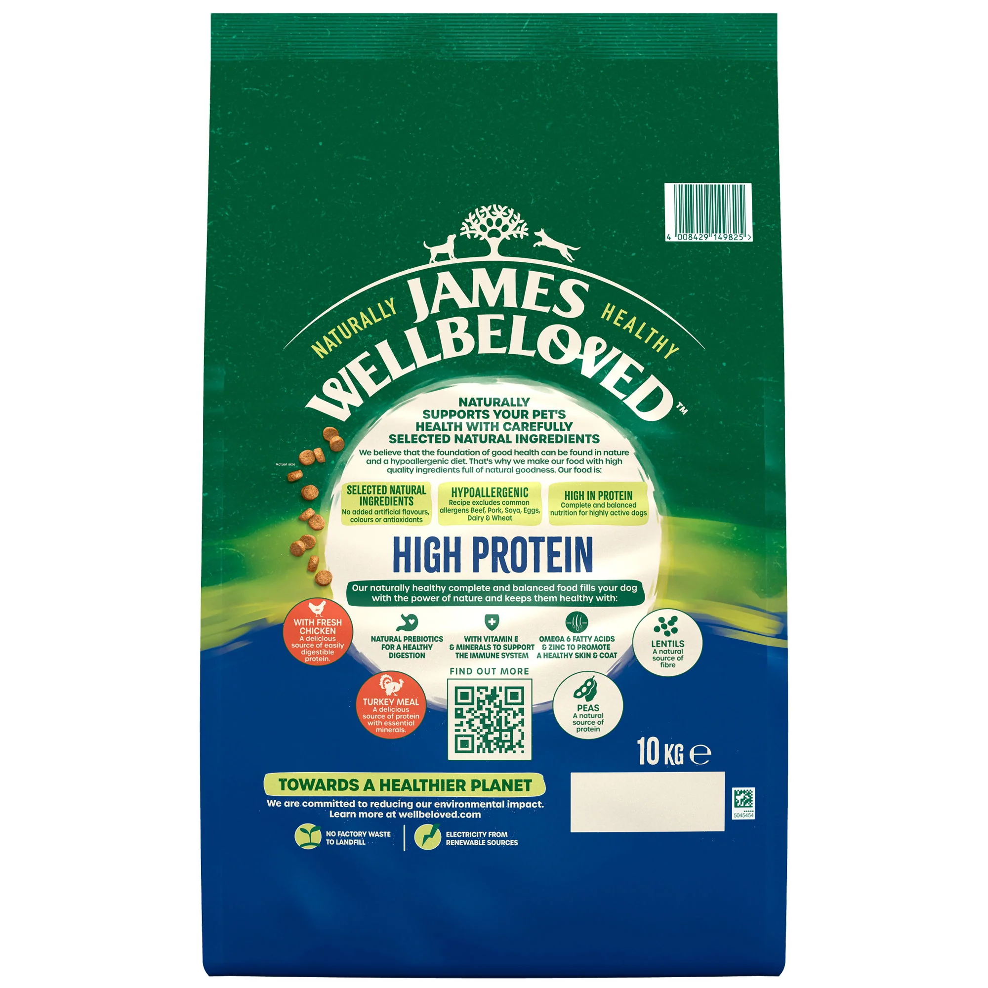 James Wellbeloved High Protein Grain Free Adult Dry Dog Food Chicken & Turkey 10kg - Image 3