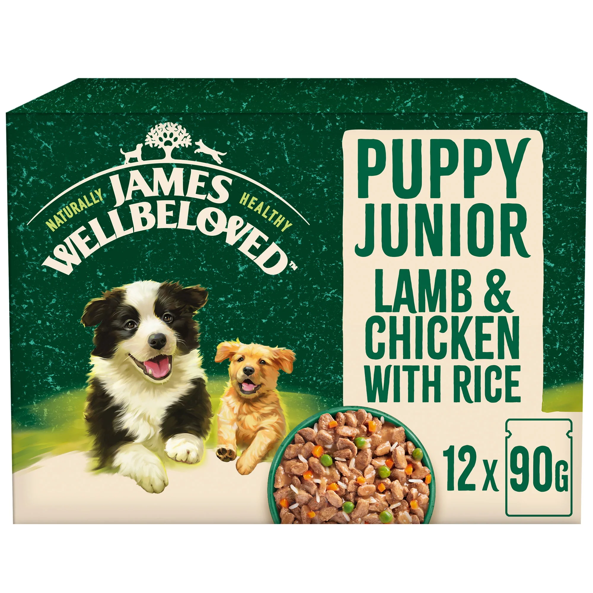 James Wellbeloved Puppy Wet Dog Food Lamb Chicken Rice Gravy Pouch 12x90g - Image 2
