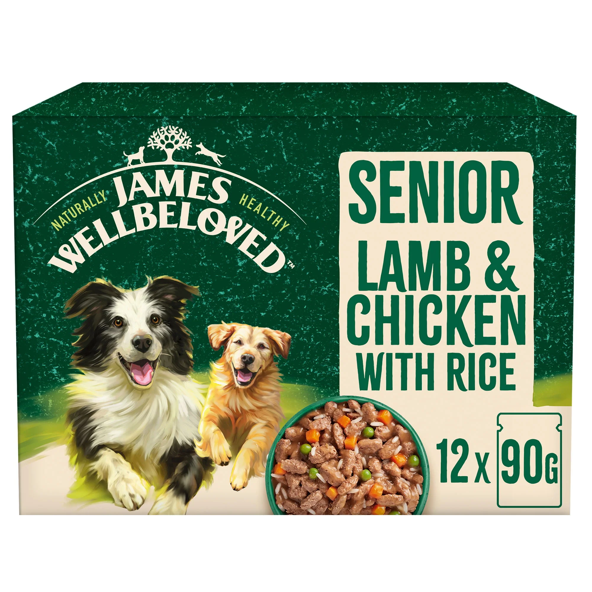 James Wellbeloved Senior Wet Dog Food Lamb & Chicken & Rice in Gravy 12x90g - Image 2