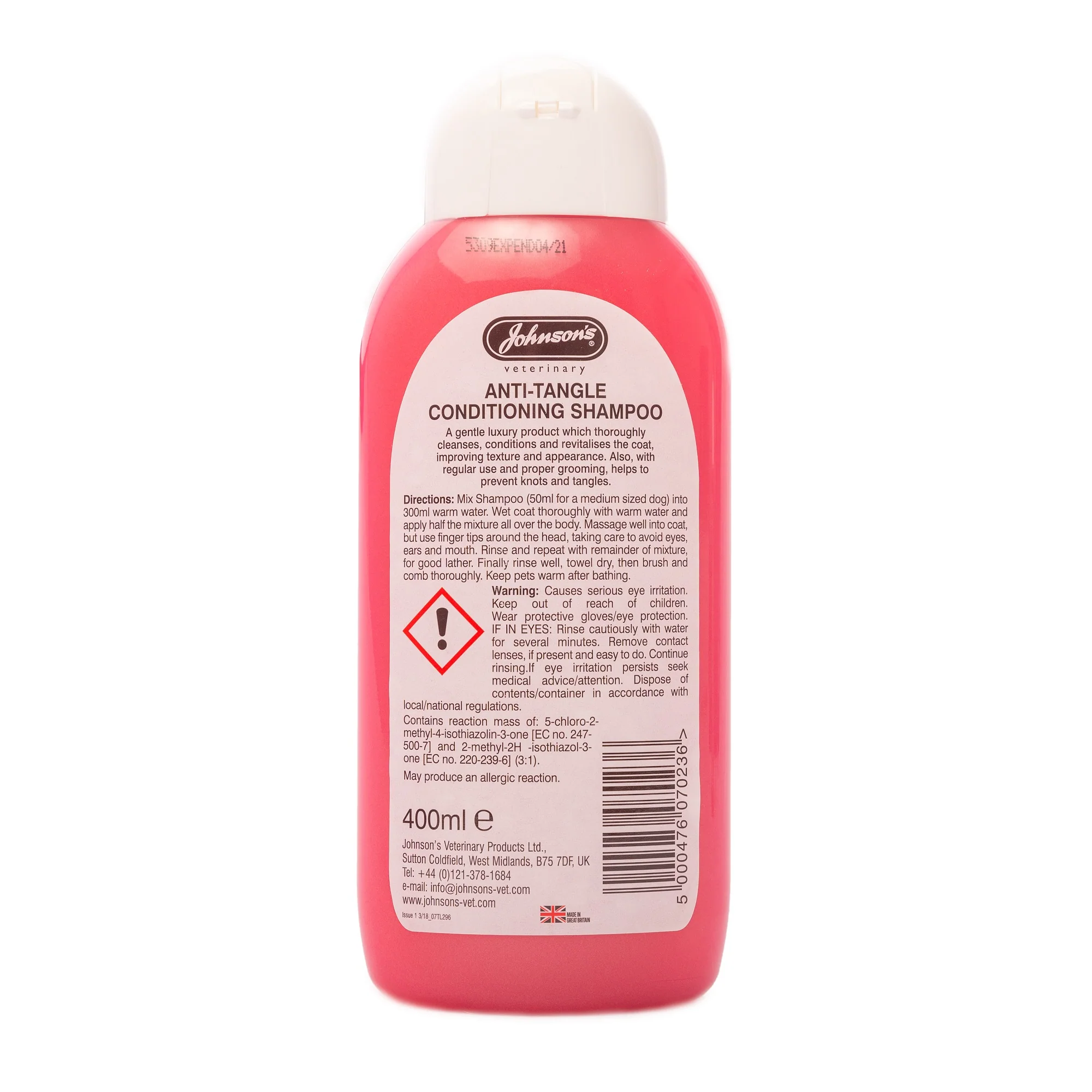 Johnsons Vet Anti-Tangle Shampoo 400ml - Image 2