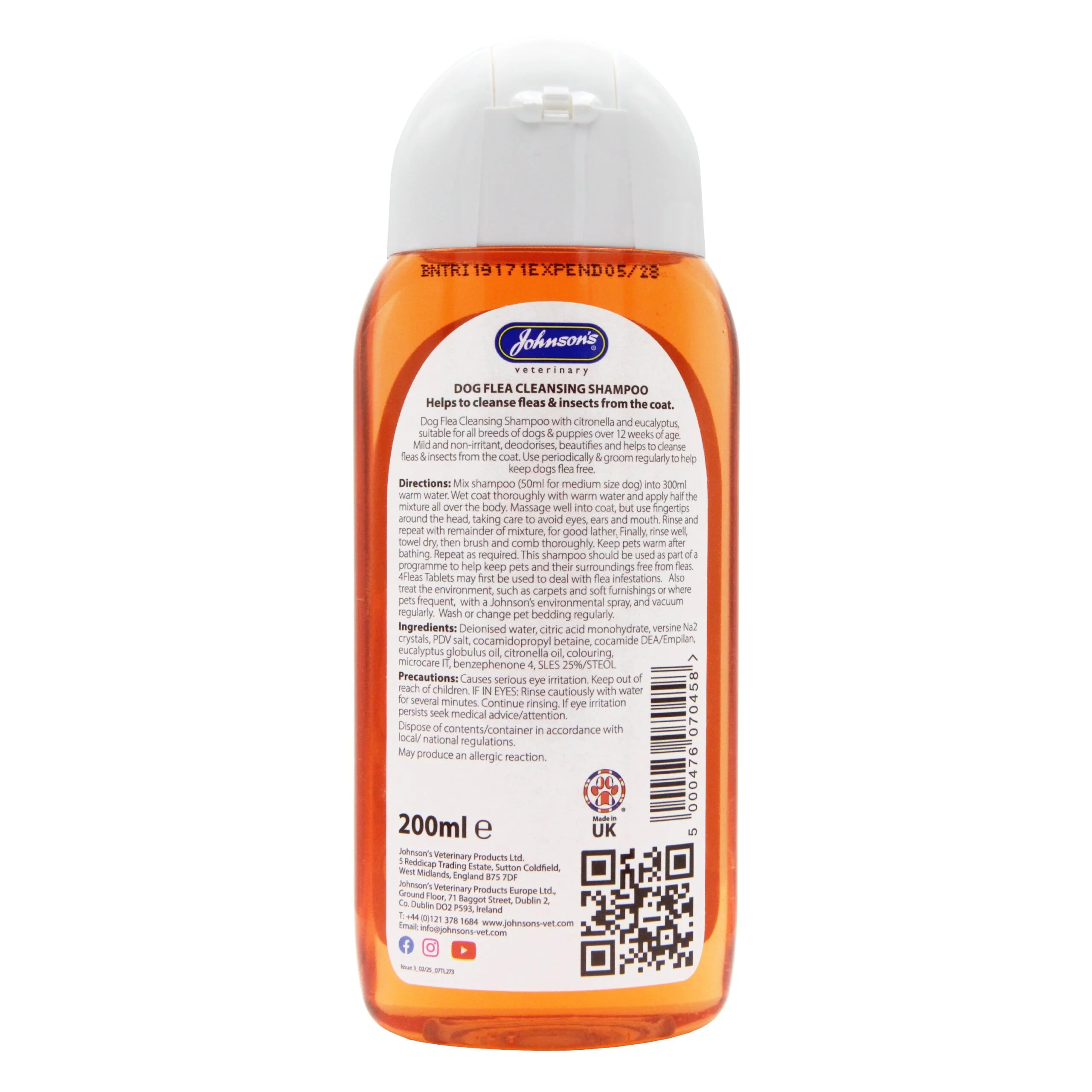 Johnsons Vet Dog Flea Cleansing Shampoo 400ml - Image 2