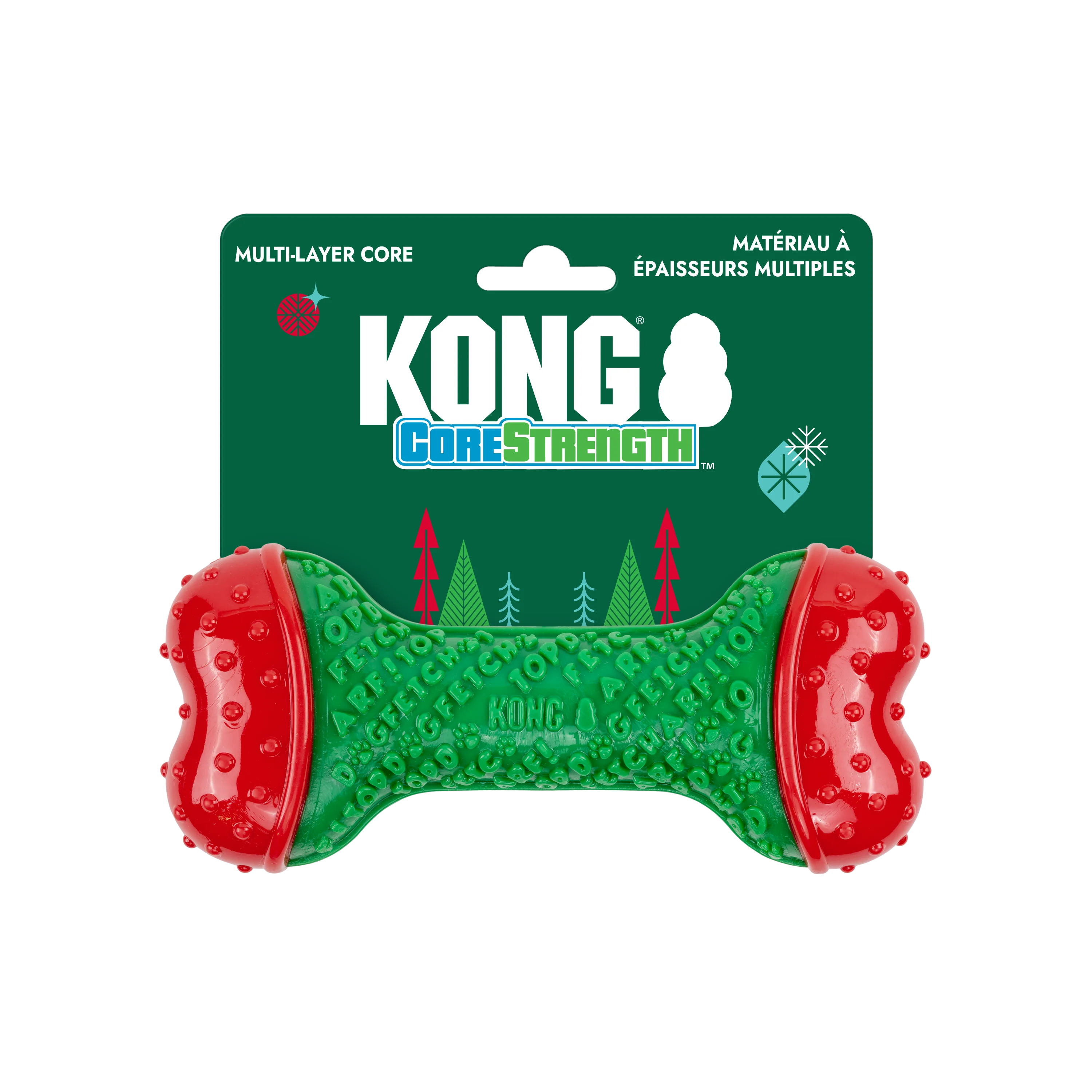 KONG Holiday CoreStrength Bone Green Medium/Large