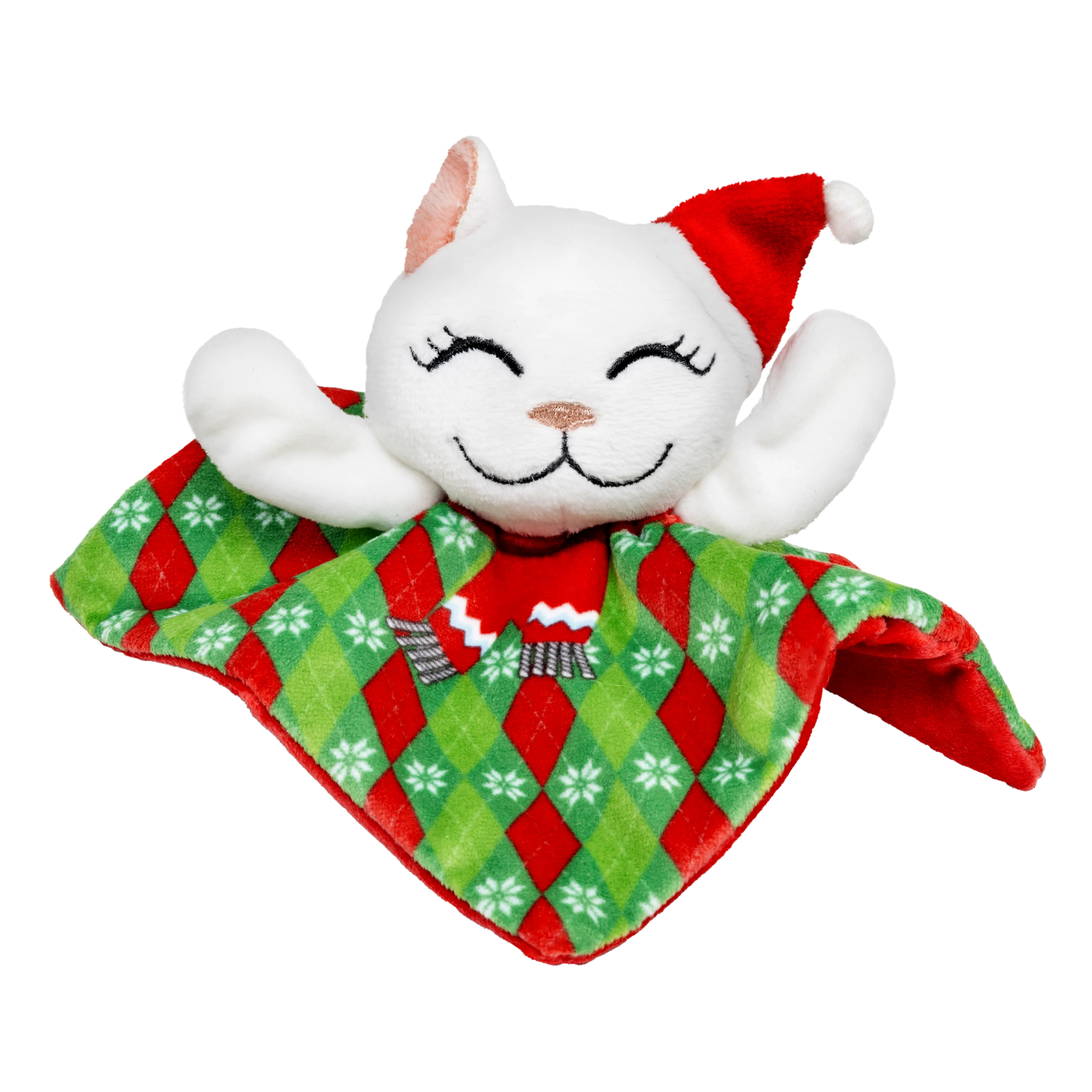KONG Holiday Crackles Santa Kitty Argyle - Image 3