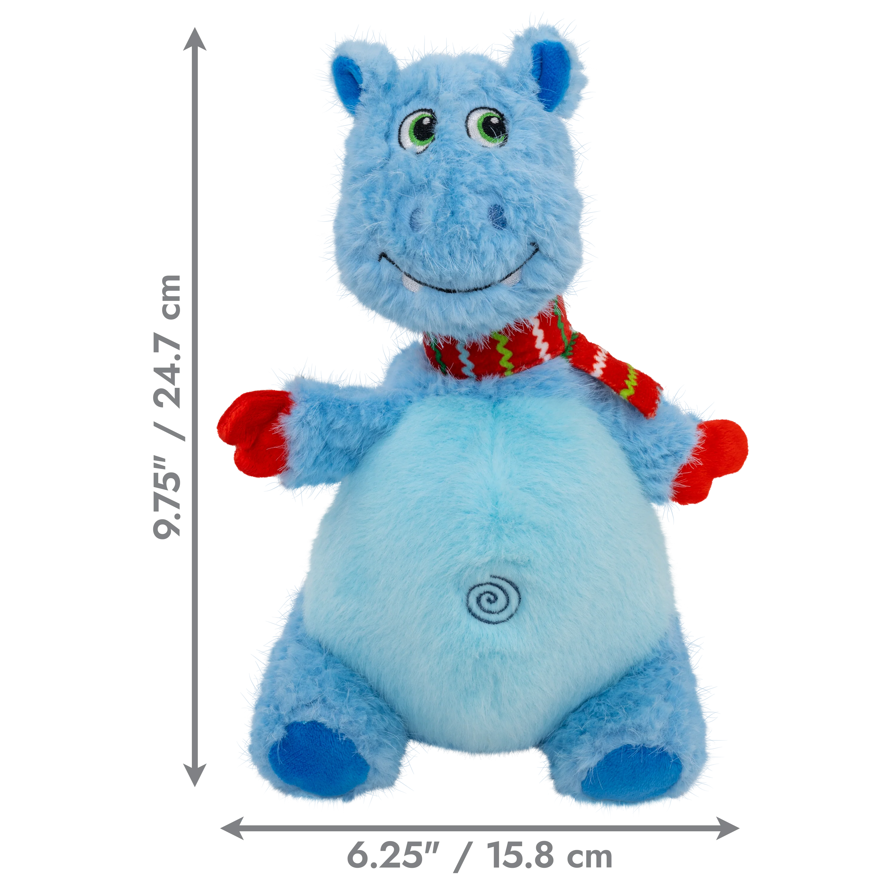 KONG Holiday Knots Belly Hippo Blue Medium/Large - Image 2