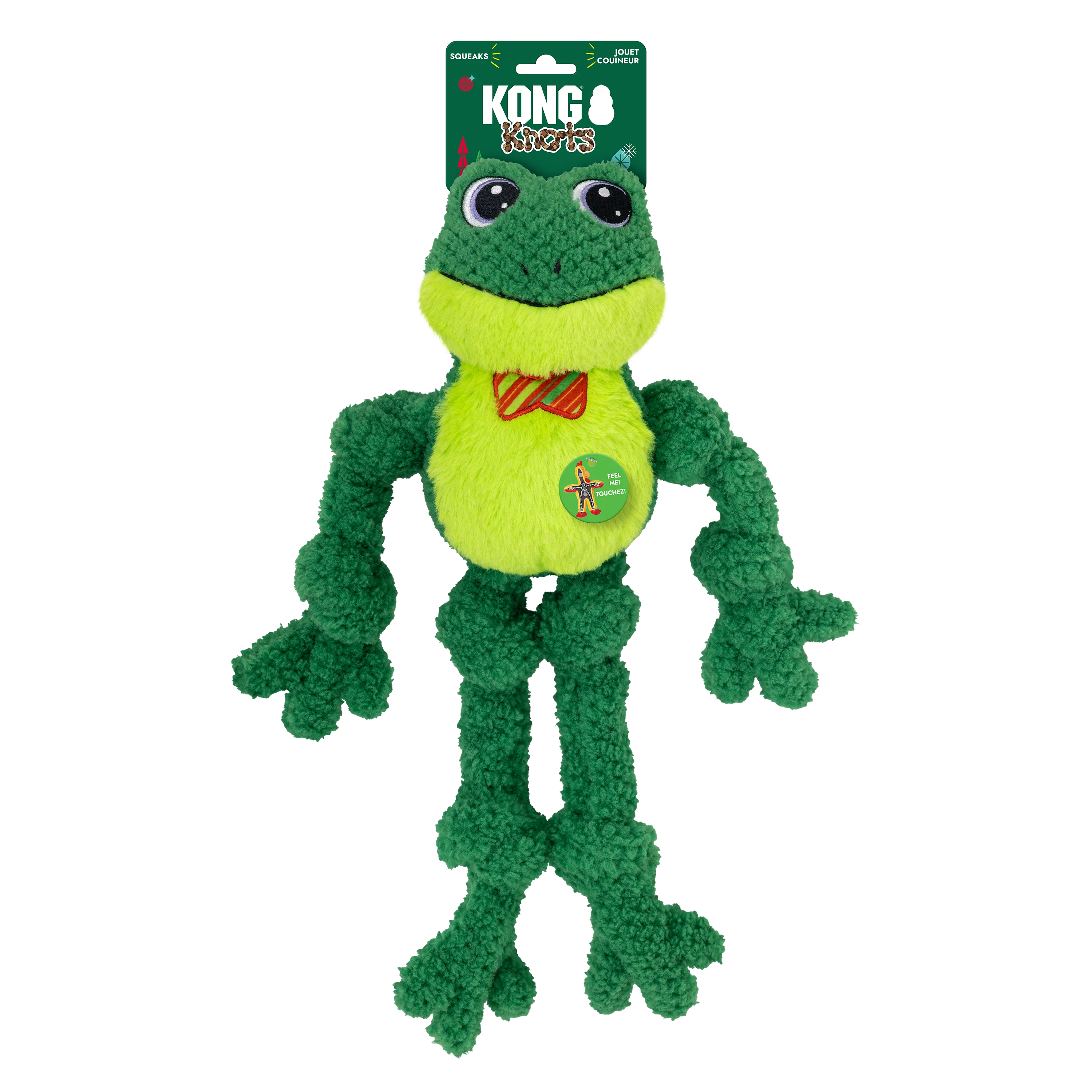 KONG Holiday Knots Bow Tie Frog Large/Extra Large