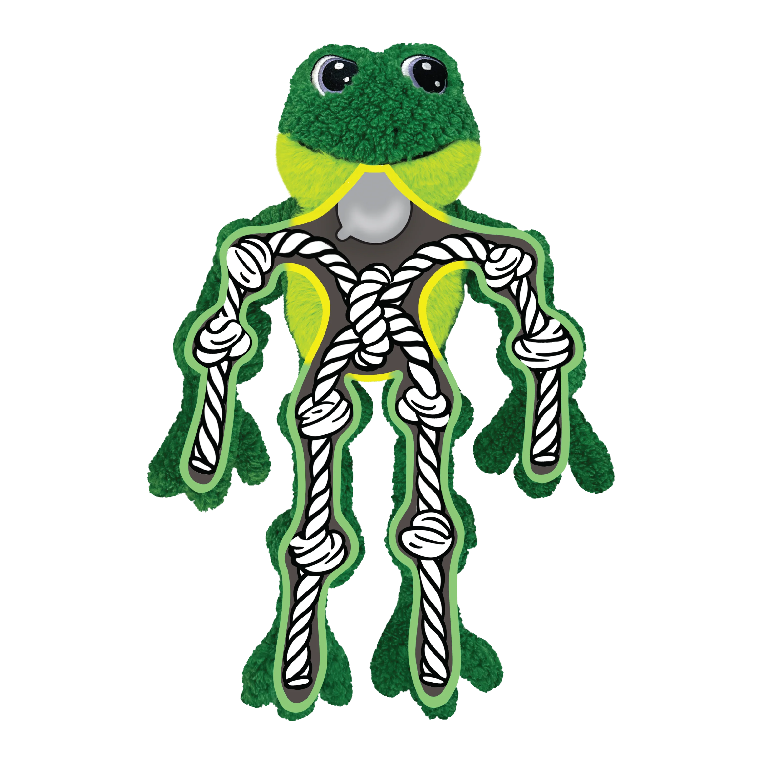 KONG Holiday Knots Bow Tie Frog Large/Extra Large - Image 3