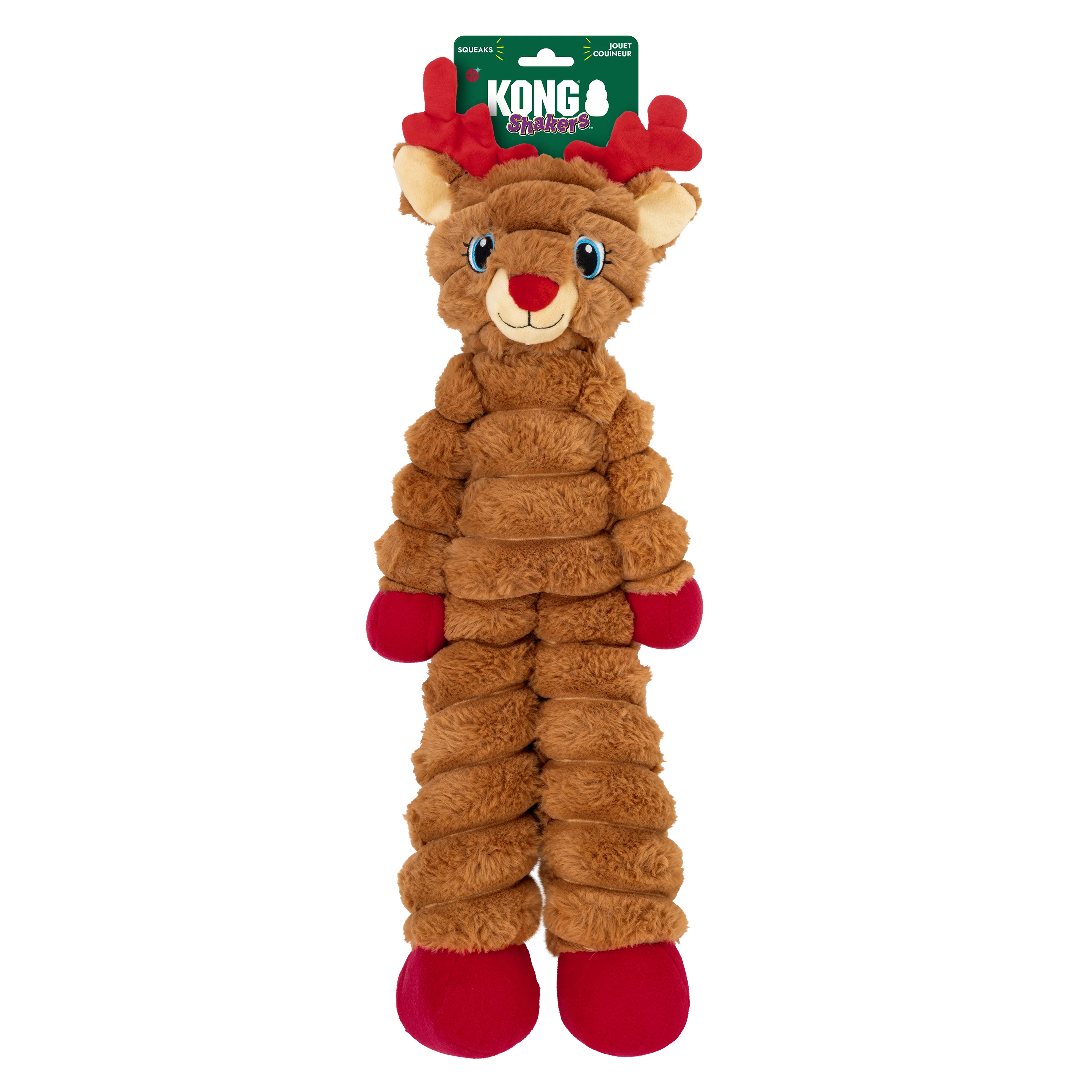 KONG Holiday Shakers Crumples Reindeer Red Extra Large