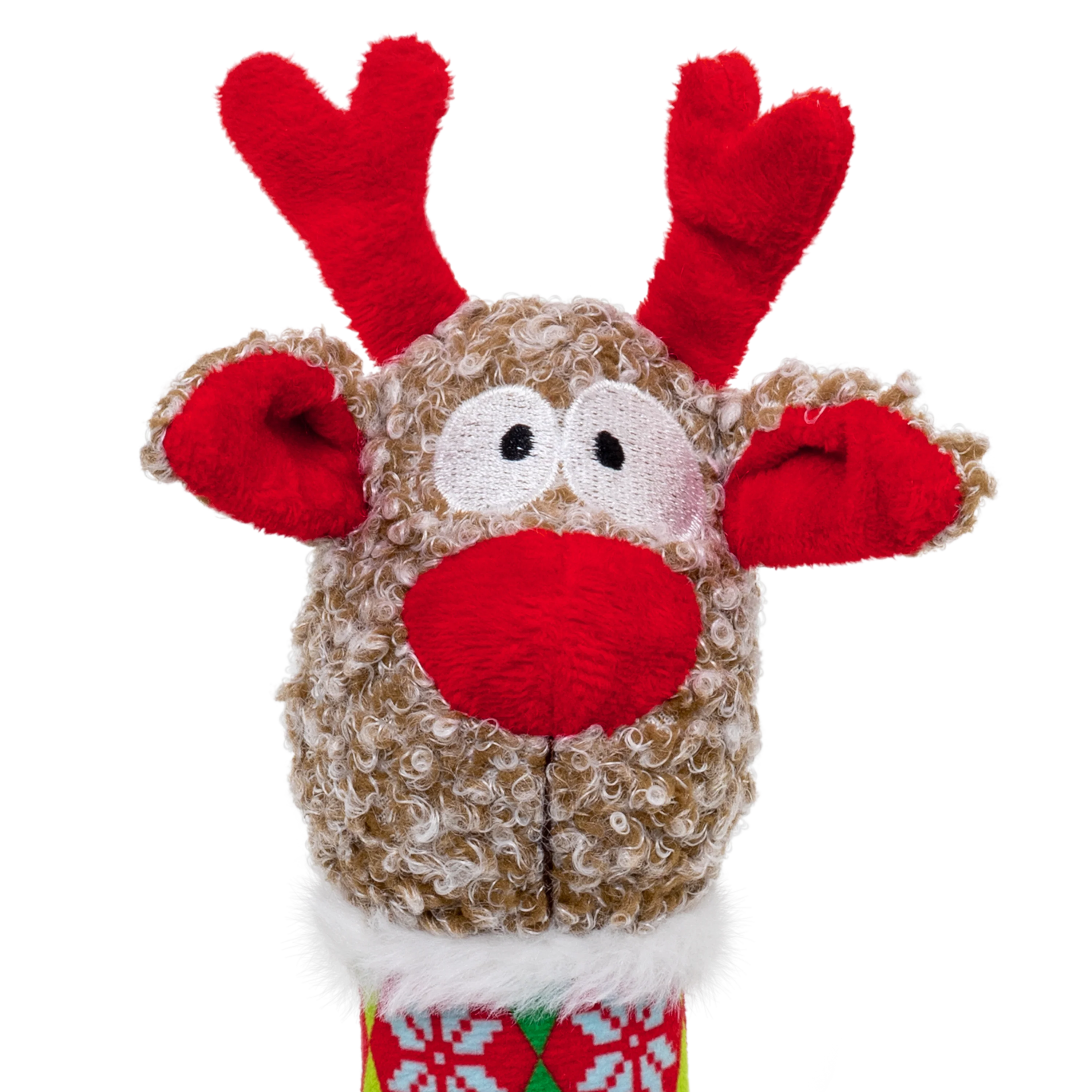 KONG Holiday Shakers Luvs Argyle Reindeer Medium - Image 3