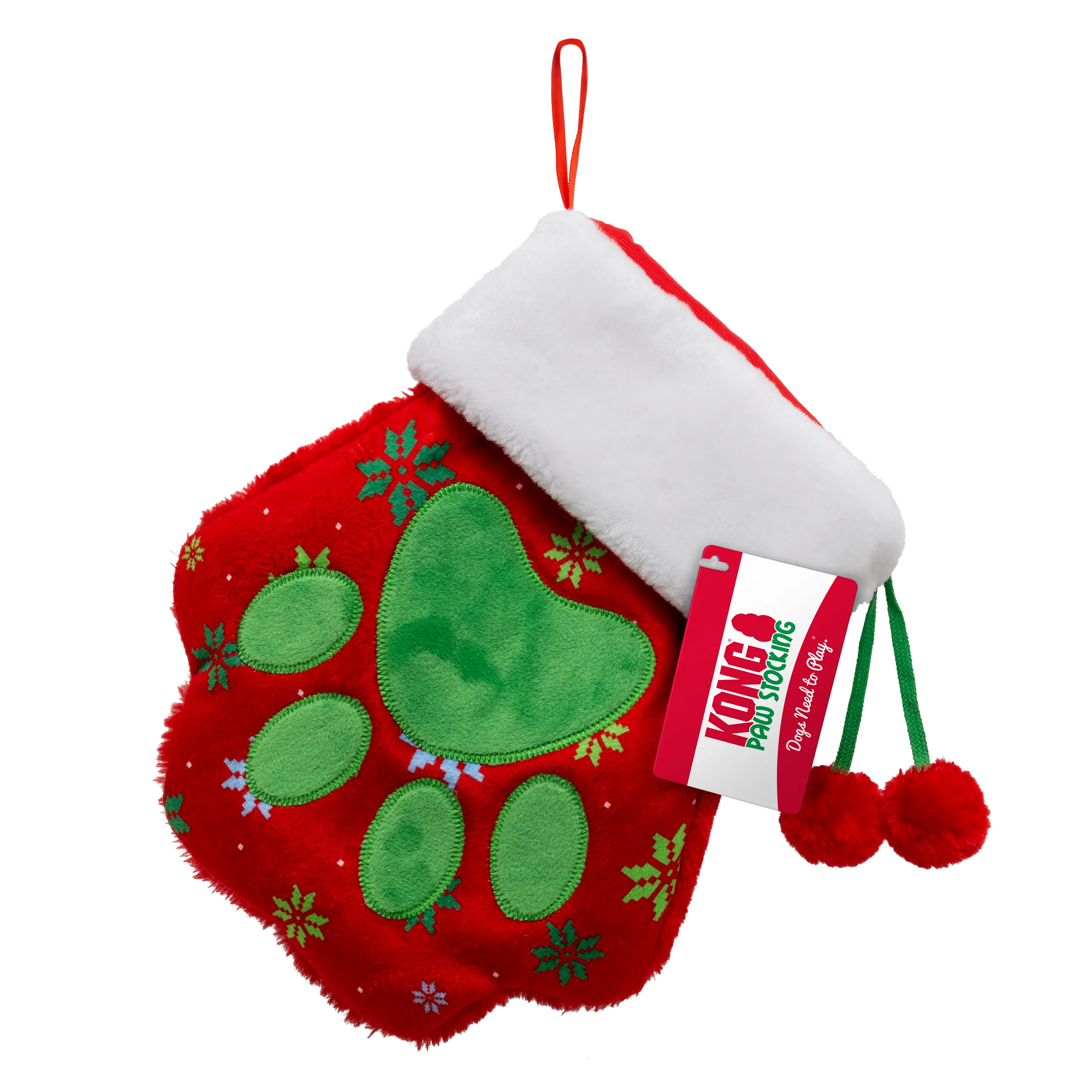 KONG Holiday Stocking Paw Red Large