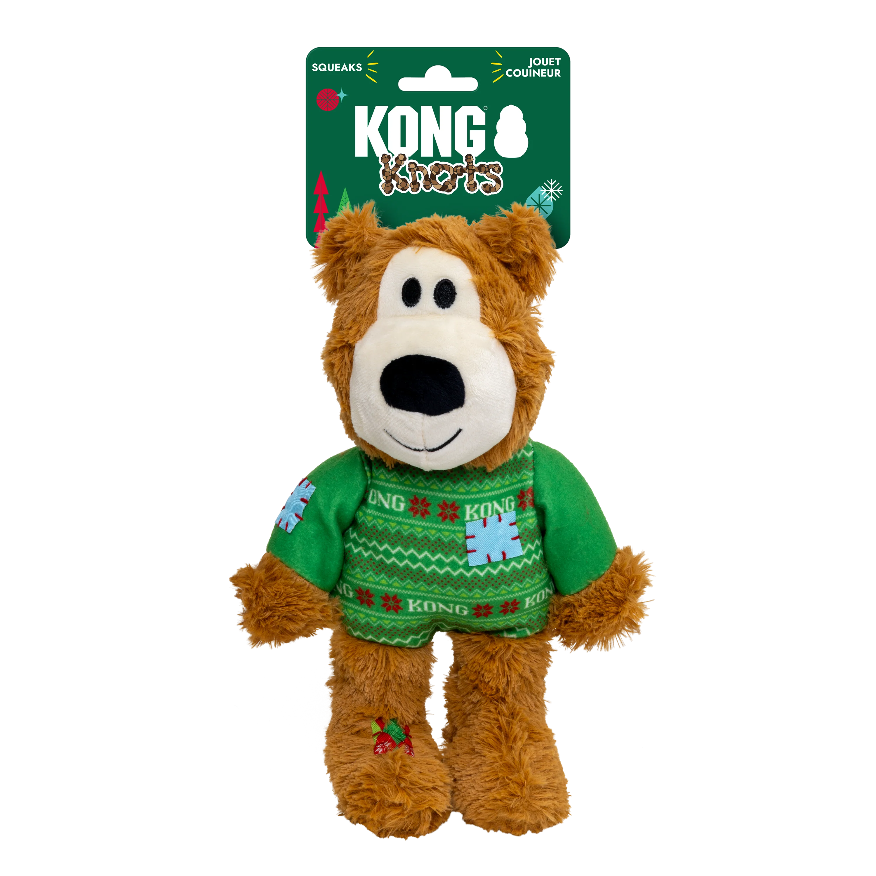 KONG Holiday Wild Knots Sweater Bear Green Medium/Large