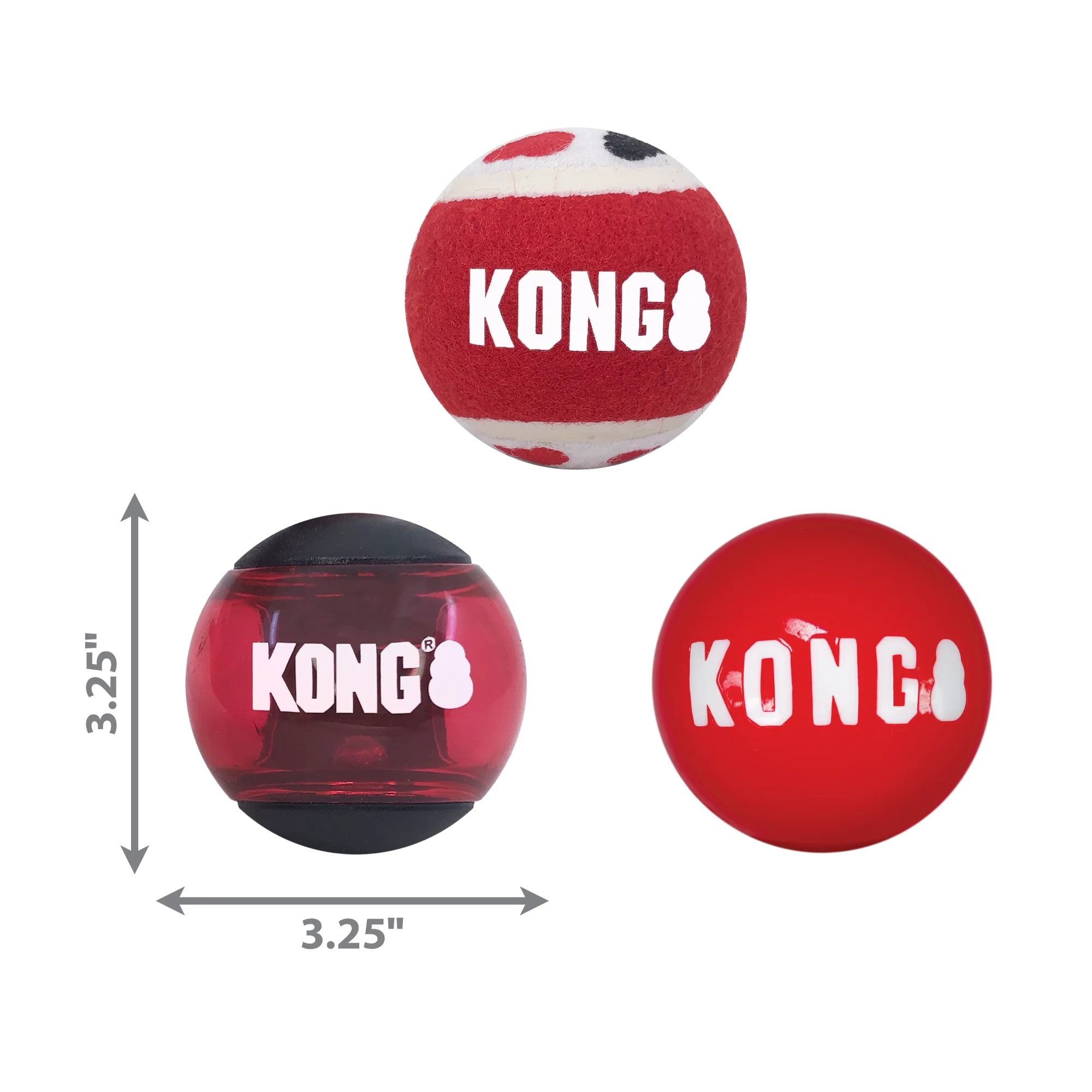KONG Signature Balls 3-Pack Assorted Large - Image 2