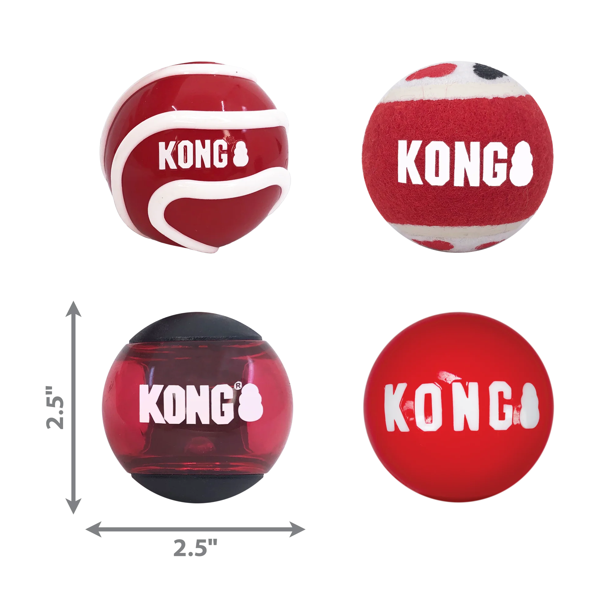 KONG Signature Balls 4-Pk Assorted Md - Image 2