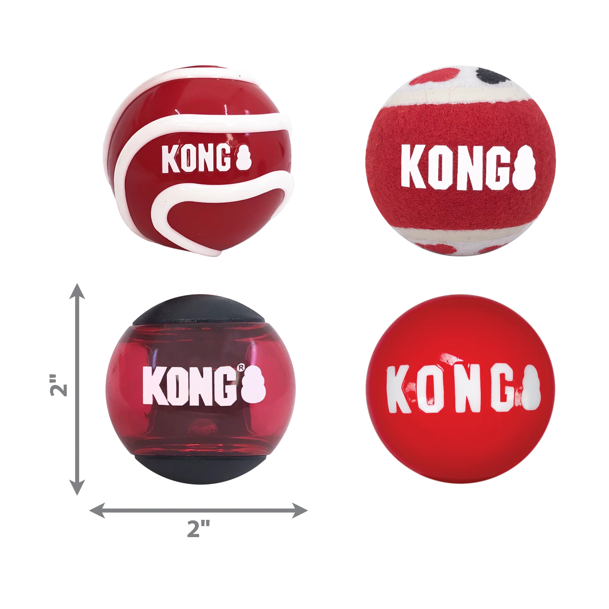KONG Signature Balls 4-Pk Assorted Sm - Image 2