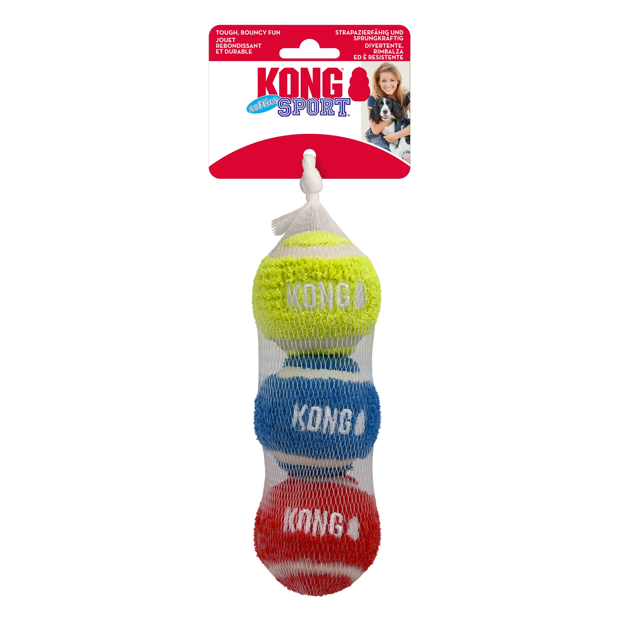 KONG Sport Softies Balls 3-pk Assorted Md