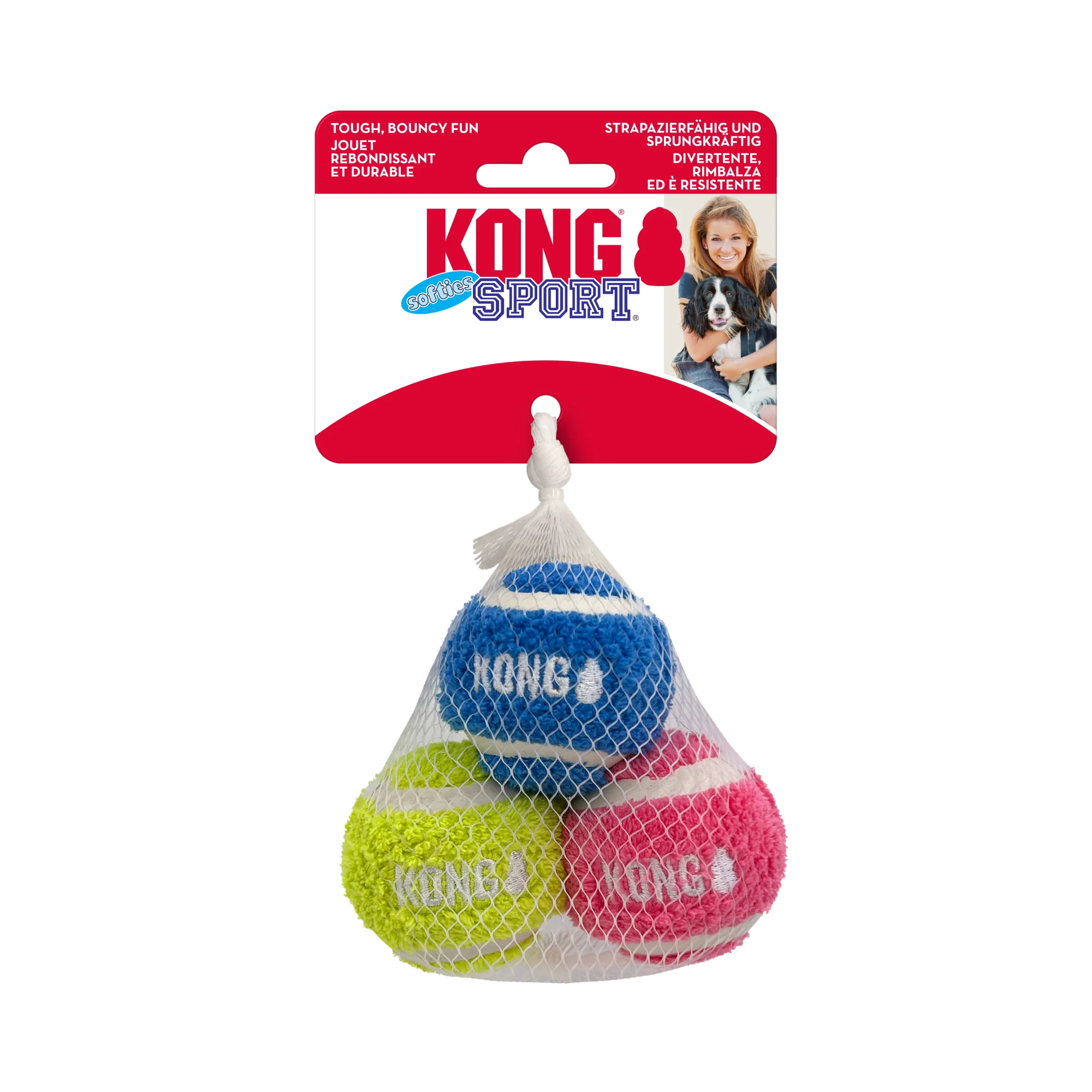 KONG Sport Softies Balls 3-pk Assorted Sm