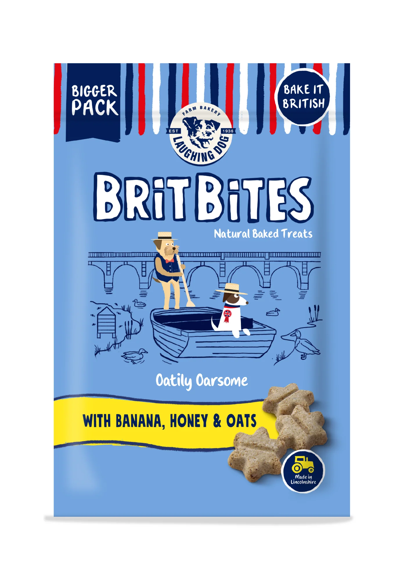 Laughing Dog Brit Bites Banana. Honey & Oats 175g