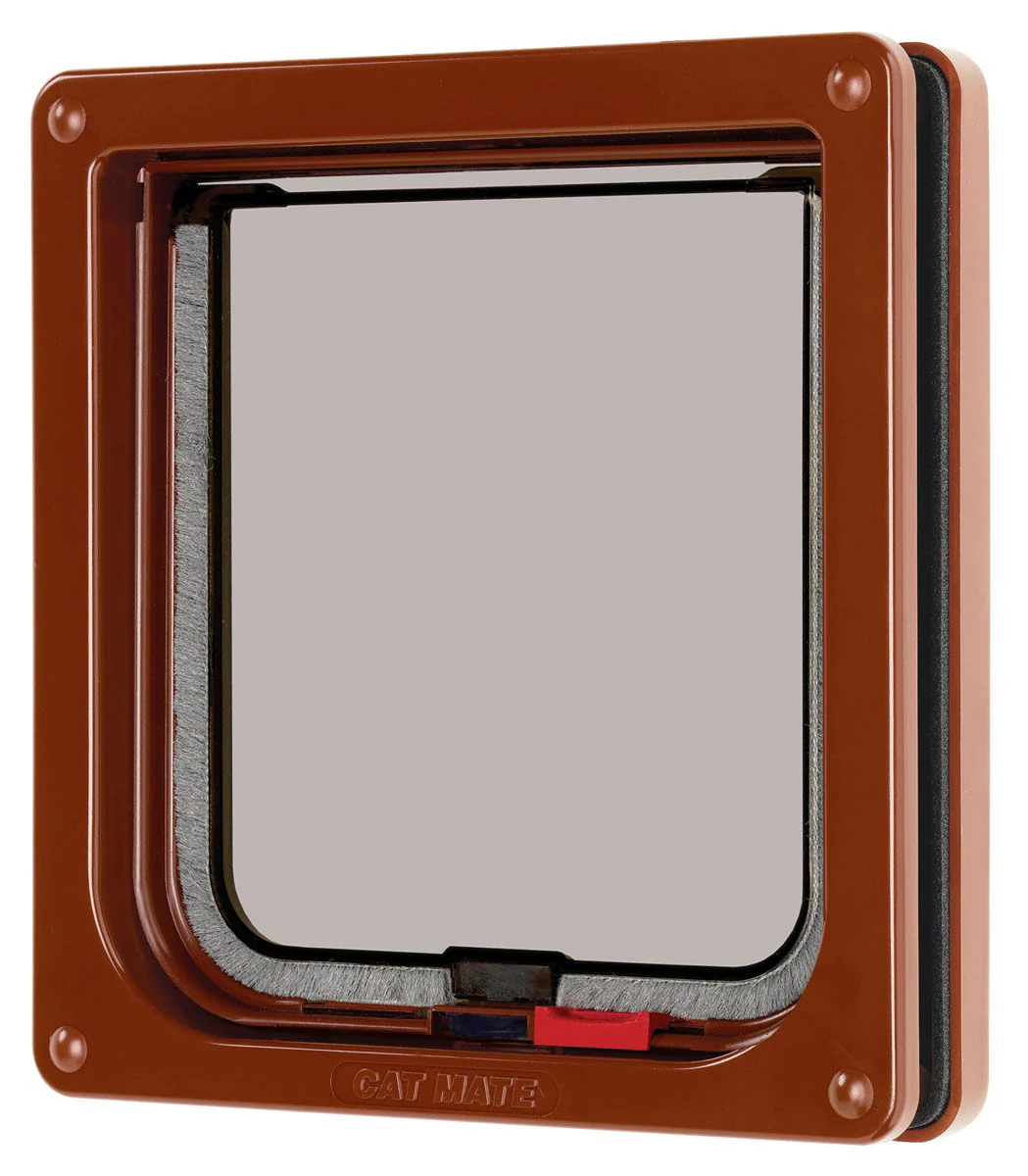 Lockable Cat Flap Brown 16.5x17.4cm