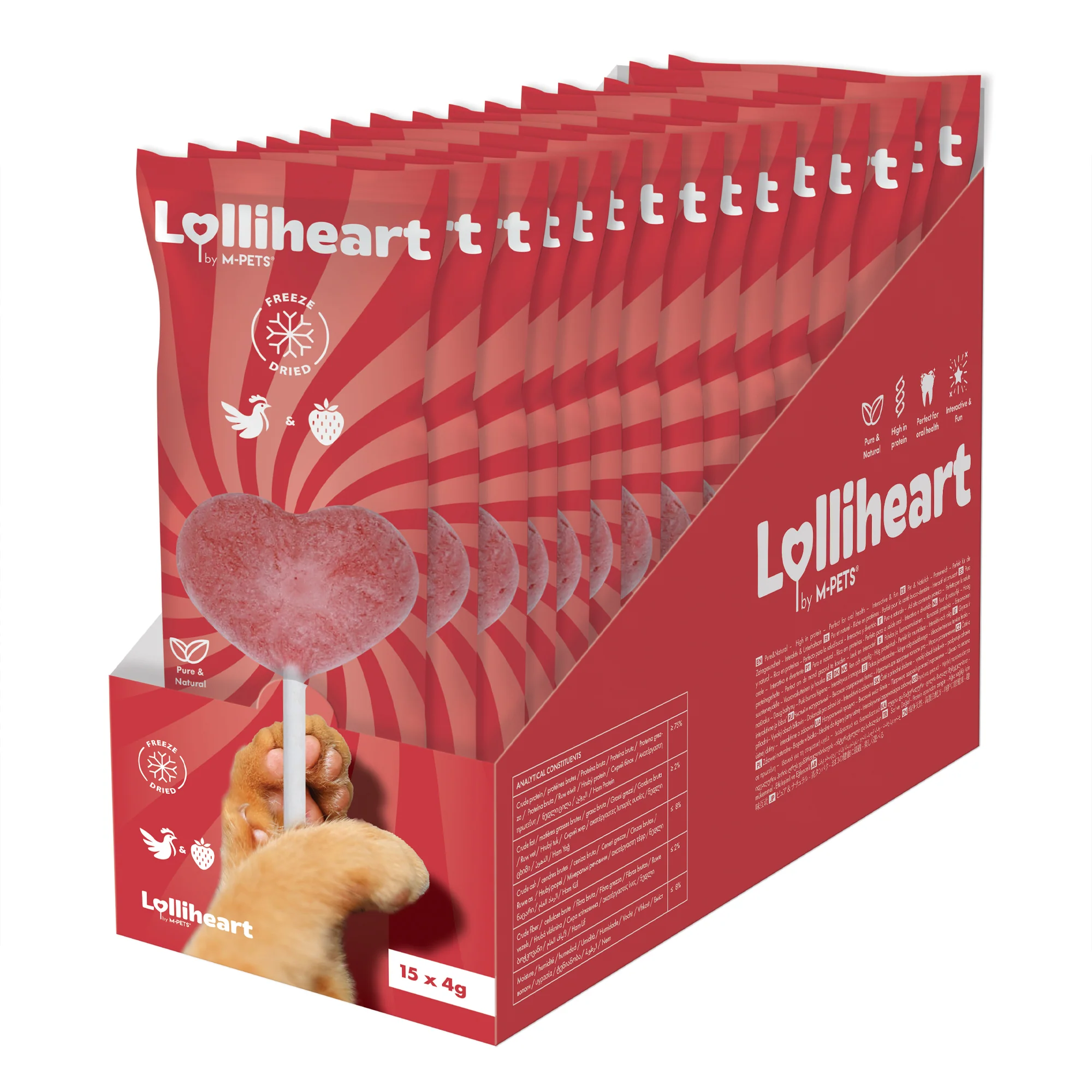 Lolliheart Cat Treat Chicken & Strawberry 15pc CDU - Image 2