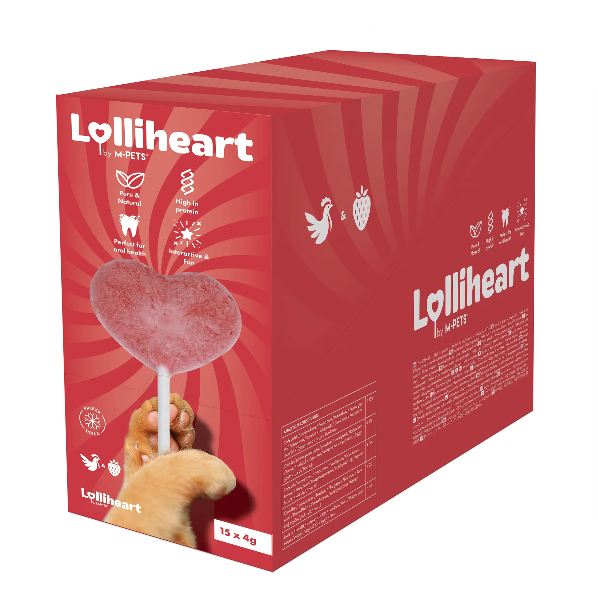 Lolliheart Cat Treat Chicken & Strawberry 15pc CDU - Image 4