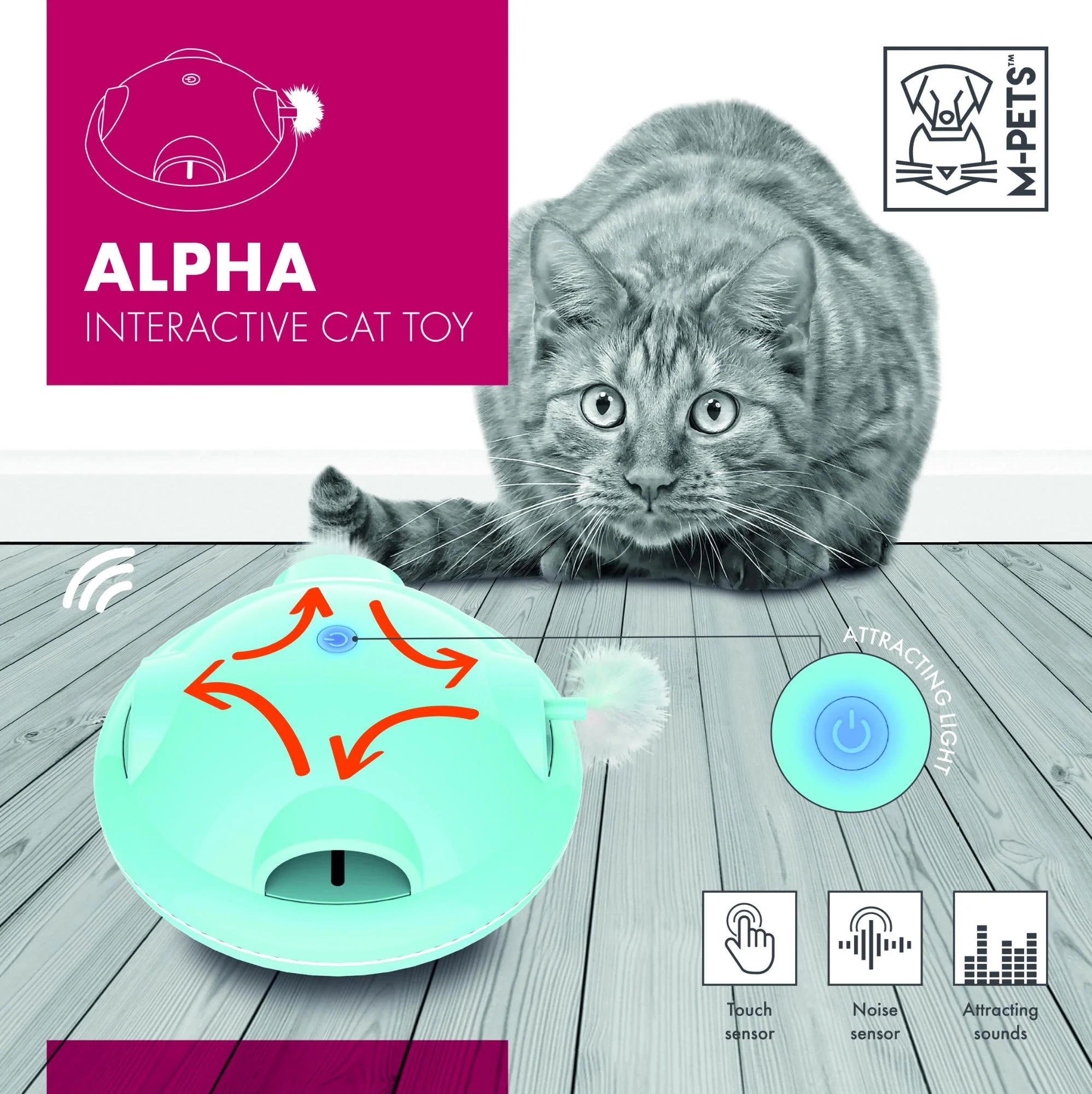 M-PETS Alpha Interactive Cat Toy - Blue - Image 3