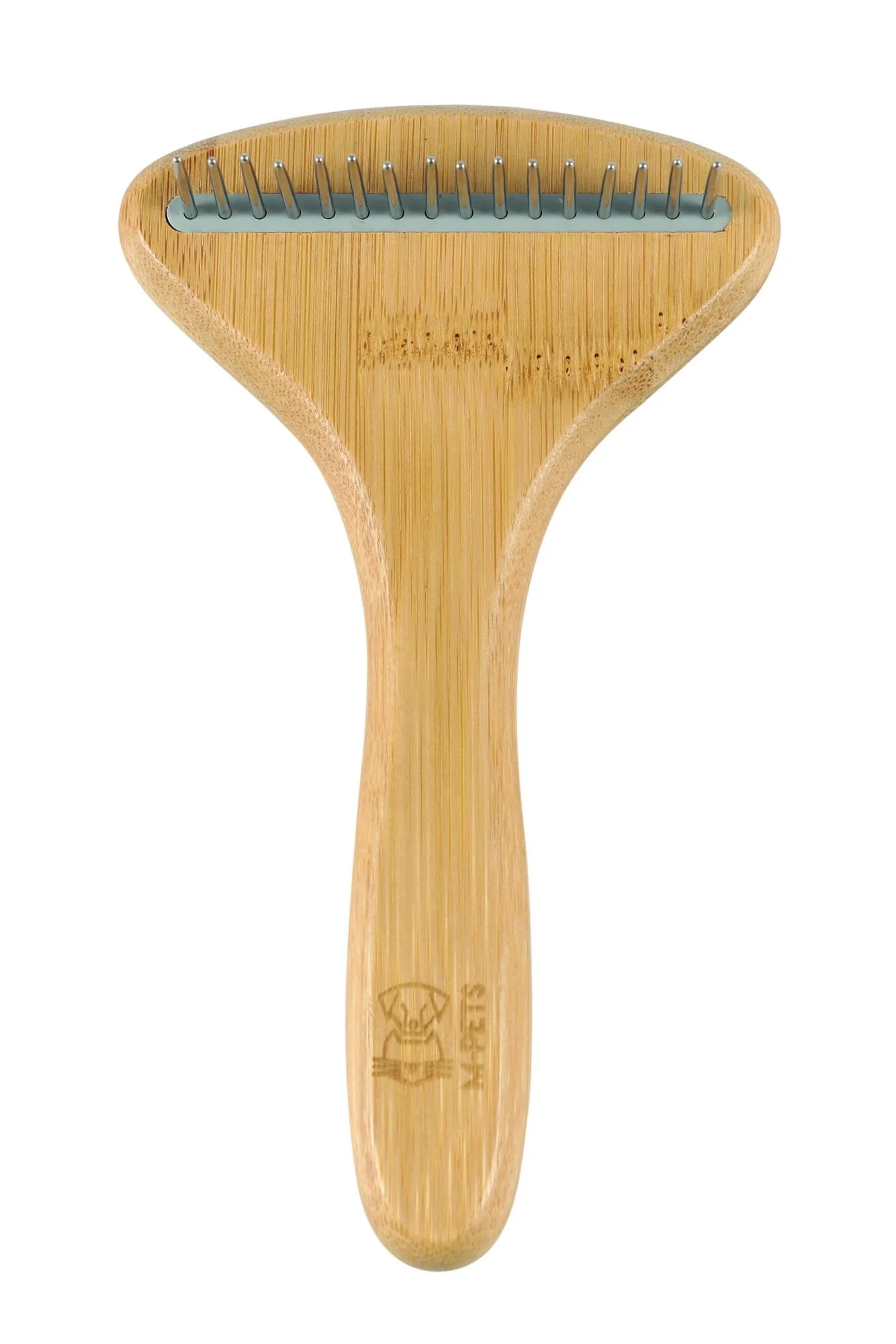 M-PETS Bamboo Rake Comb With Rotating Teeth - 16 Teeth - Image 2