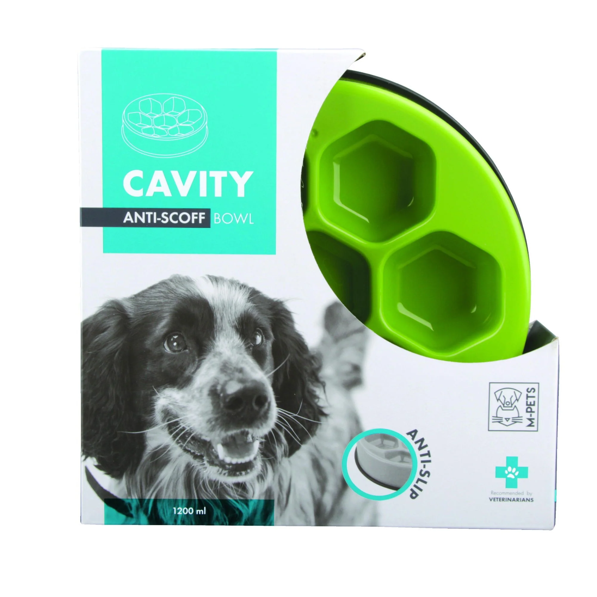 M-PETS Cavity - Slow Feed Bowl Round Green - Image 2