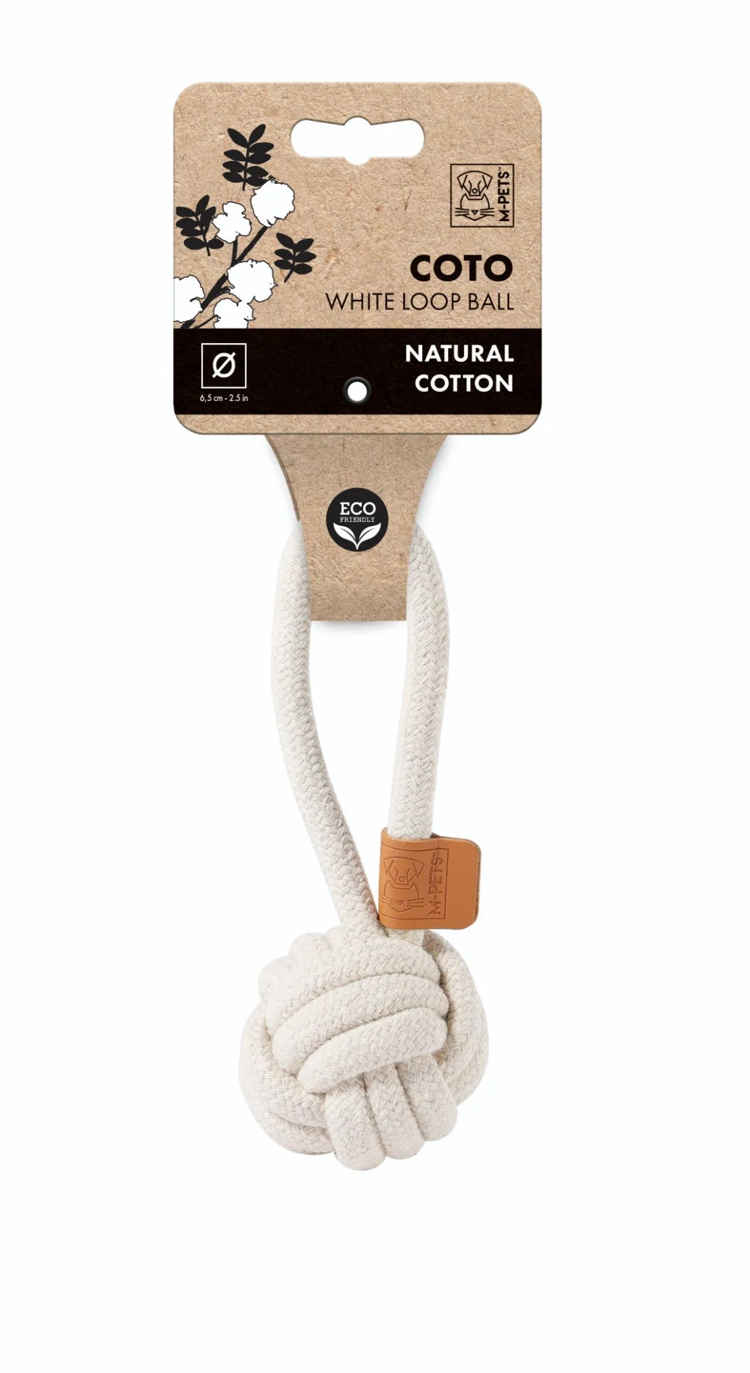M-PETS Coto White Loop Ball 6.5 Cm