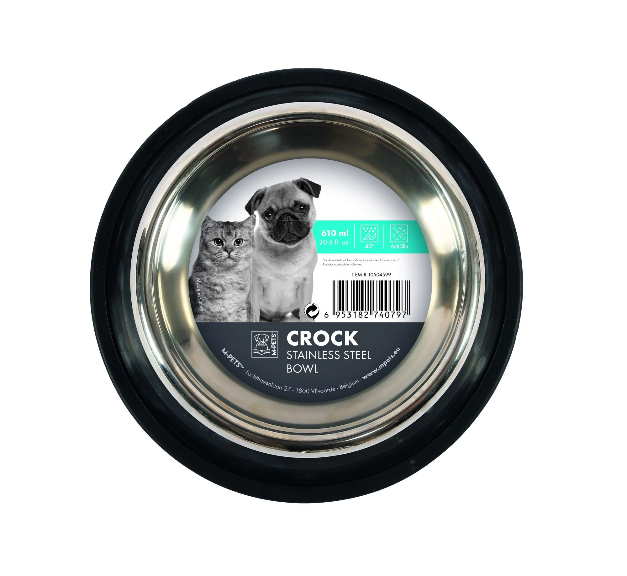 M-PETS Crock Stainless Steel Bowl - Medium