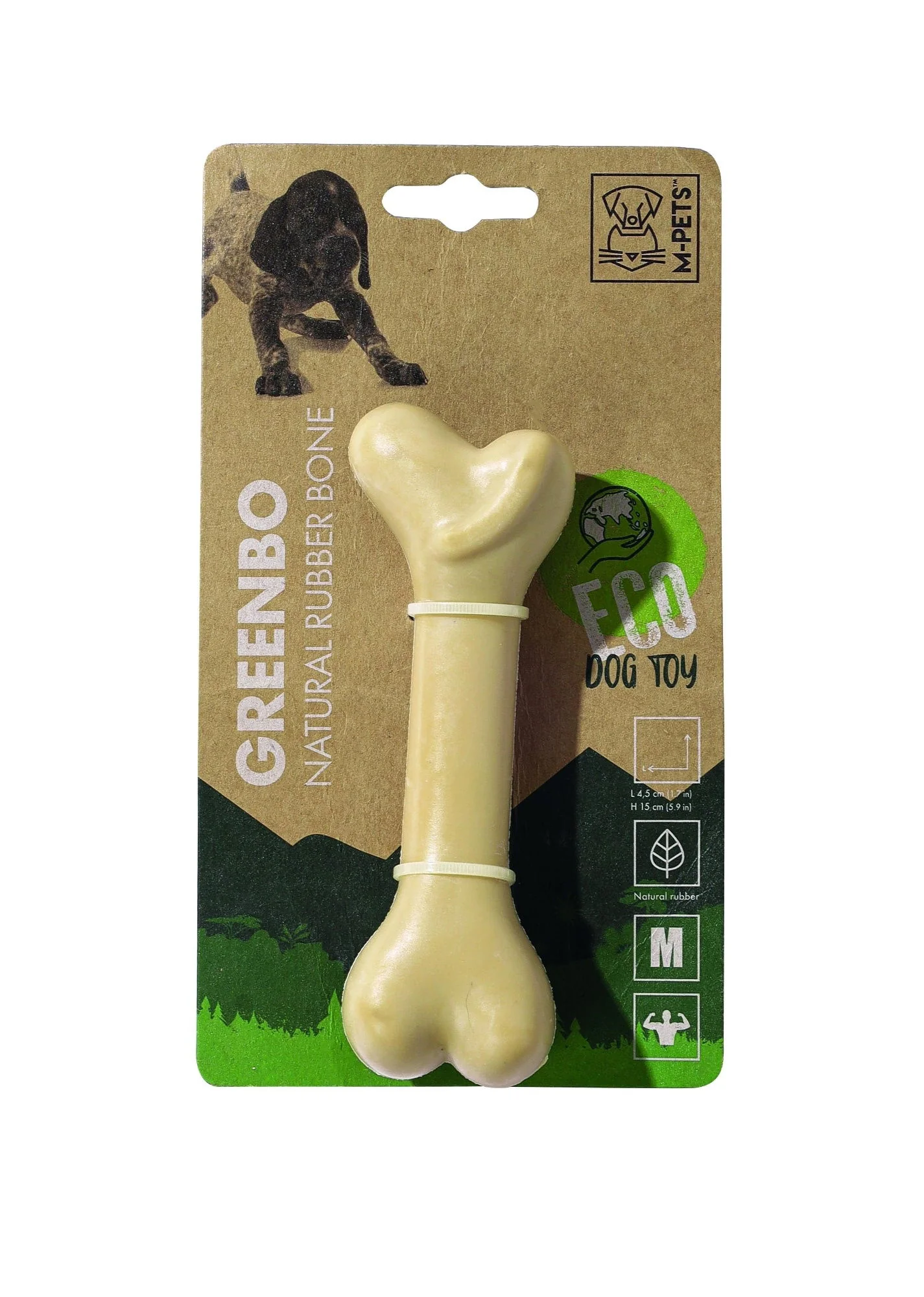 M-PETS Greenbo Natural Rubber Bones - Medium