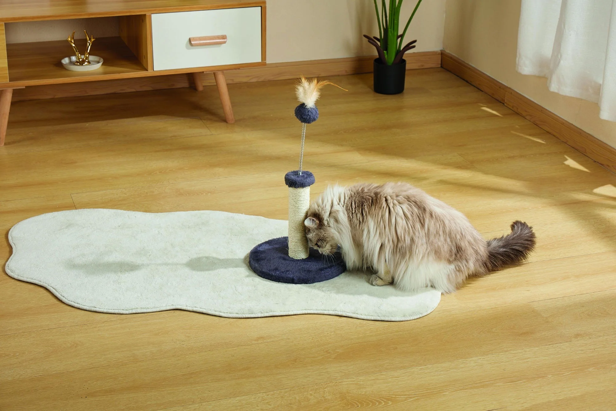 M-PETS My First Cat Tree Feather Dark Blue - Image 2