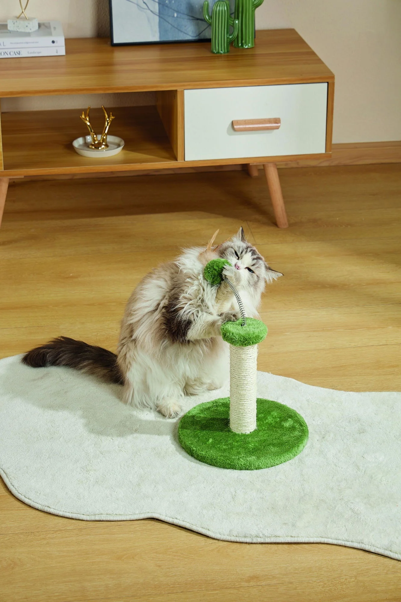 M-PETS My First Cat Tree Feather Green - Image 4