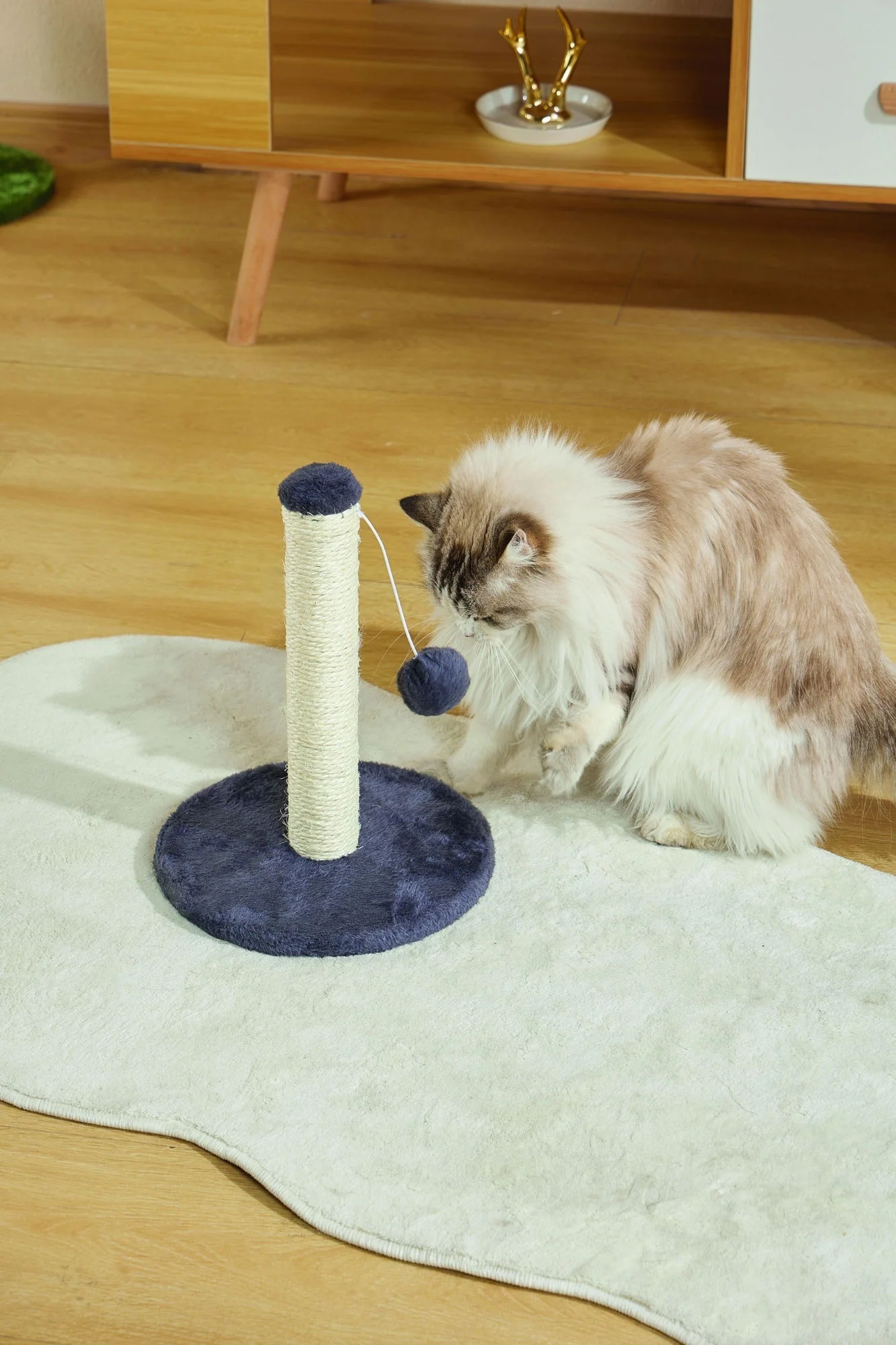 M-PETS My First Cat Tree Pompom Dark Blue - Image 4