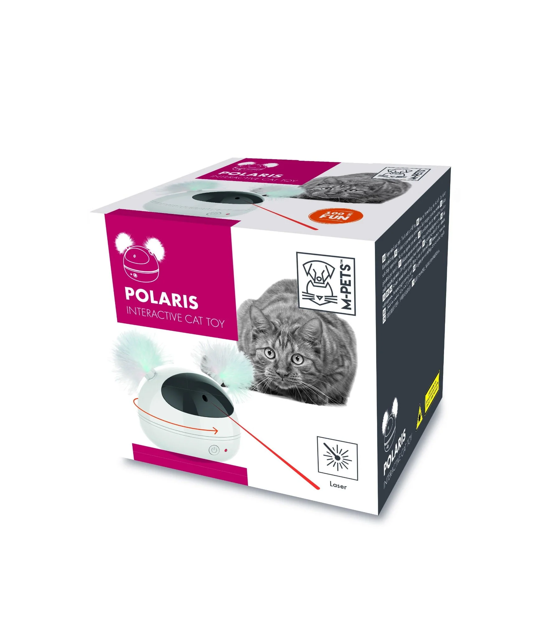 M-PETS Polaris Interactive Cat Toy - White - Image 2