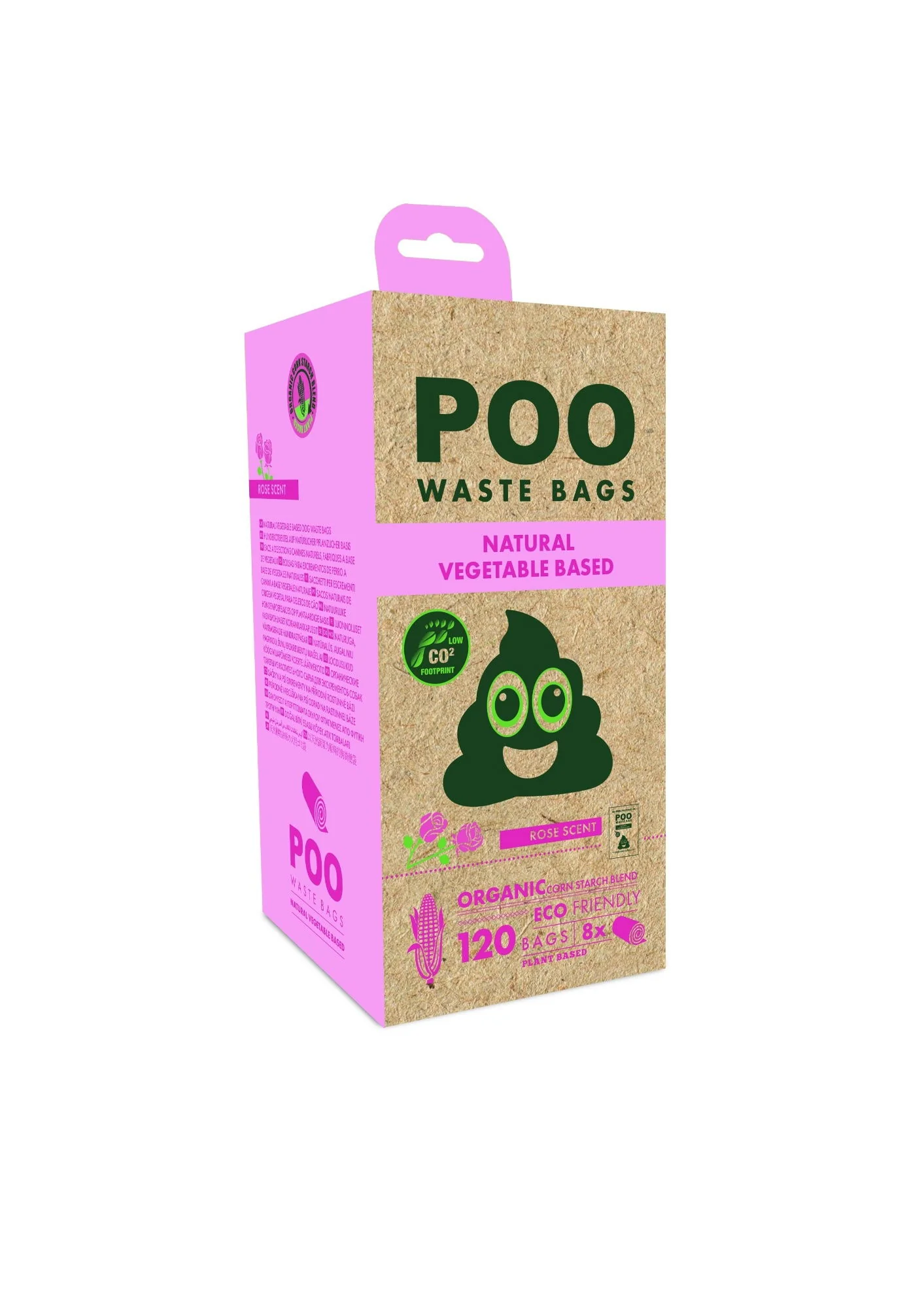 M-PETS Poo Dog Waste Bags (120 Bags) - Rose Scented - Image 2