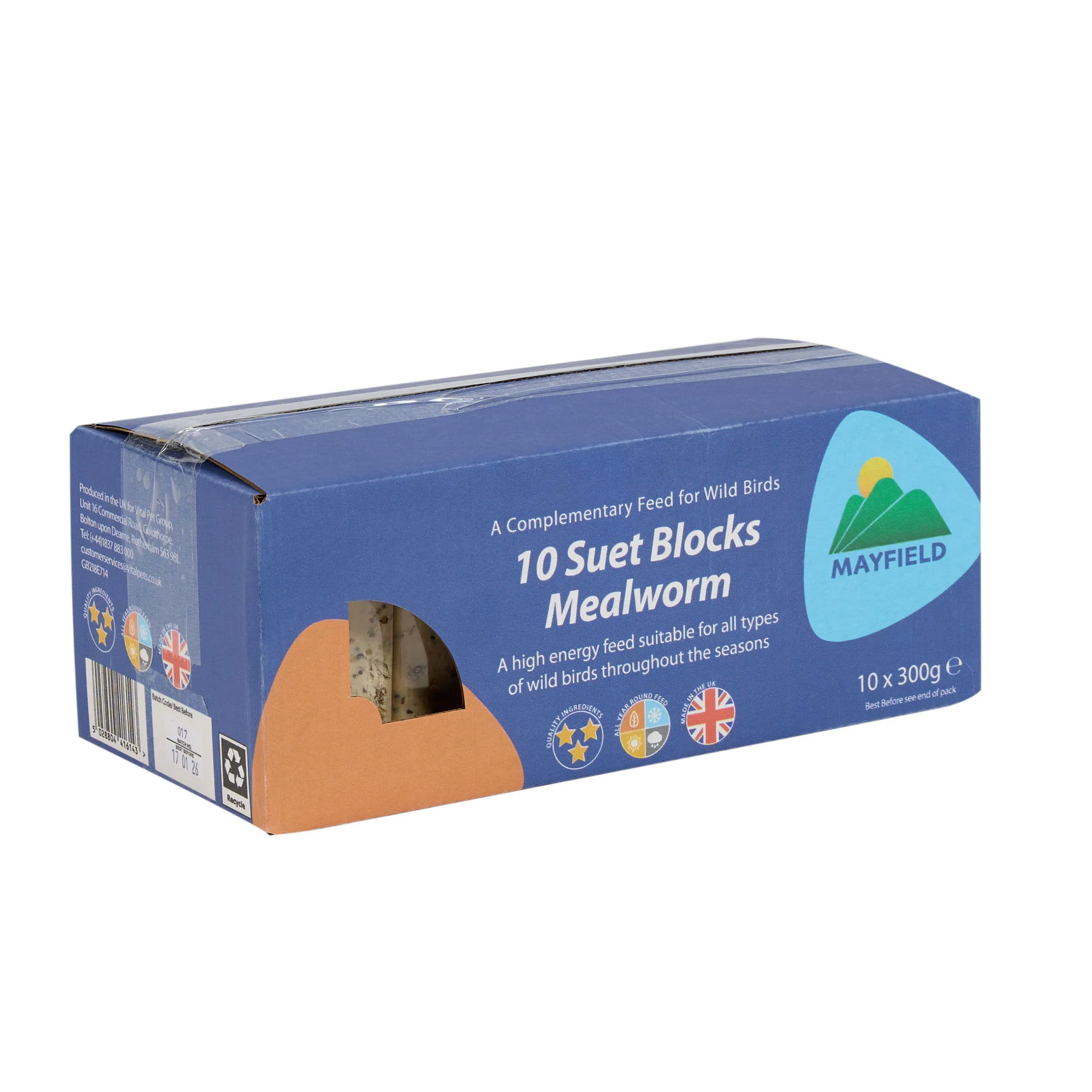 Mayfield Suet Blocks Mealworm 10 Pack - Image 2