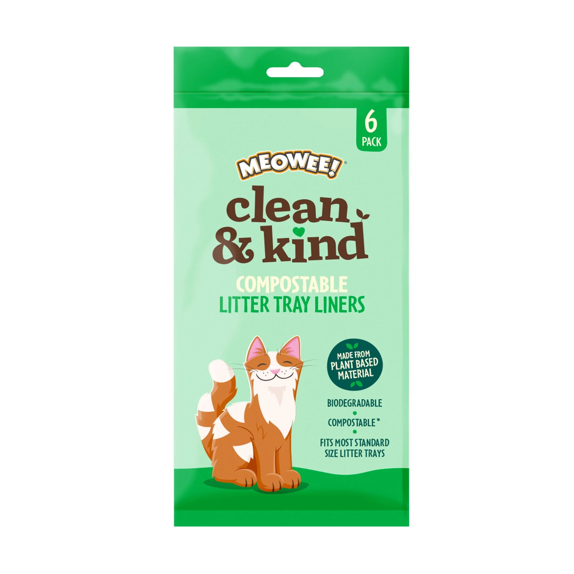 MEOWEE! Compost. LitterTrayLiners 6pk