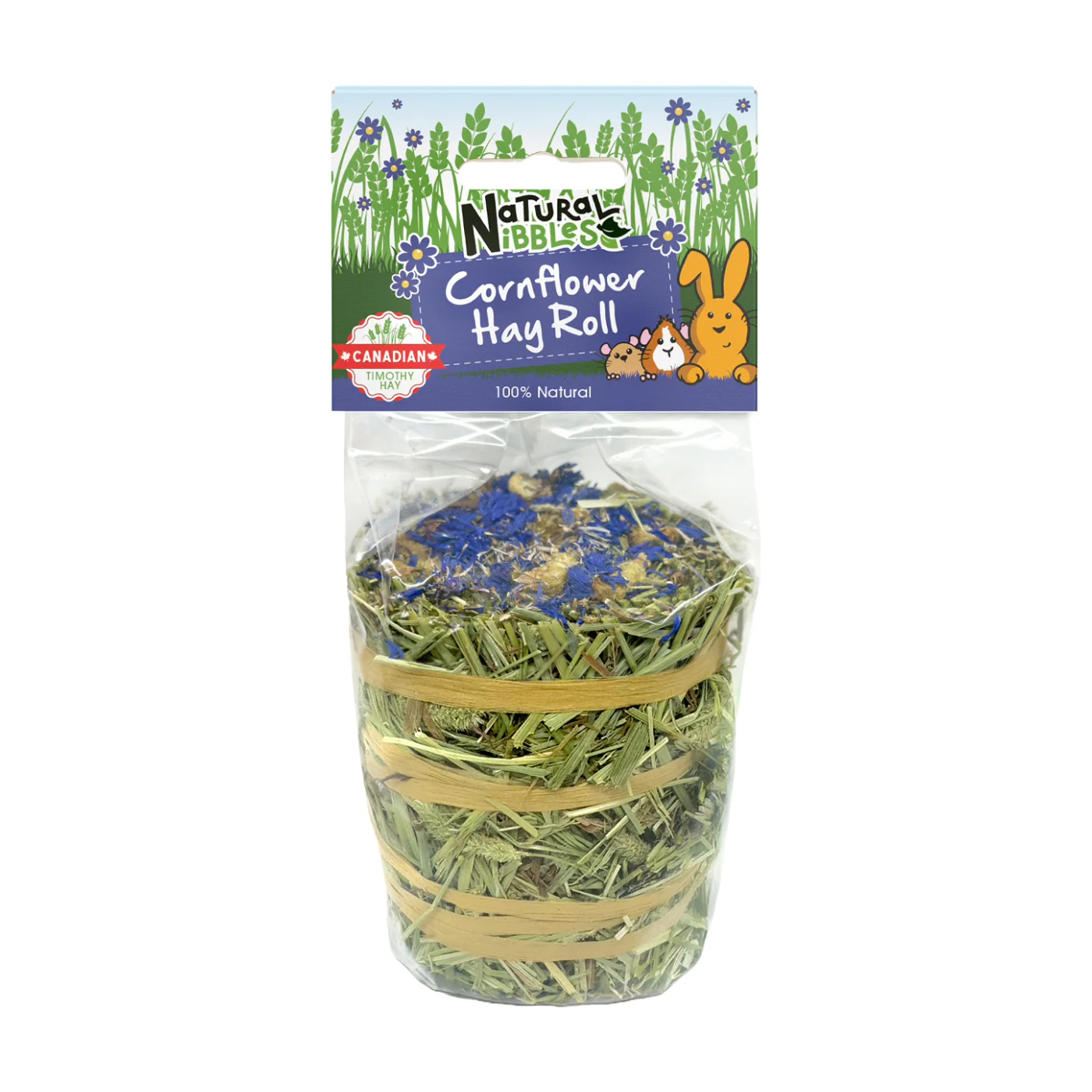 Natural Nibbles Timothy Hay Roll Cornflower 100g
