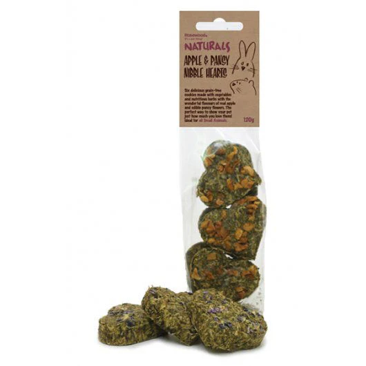 Naturals Apple & Pansy Nibble Hearts 6pc