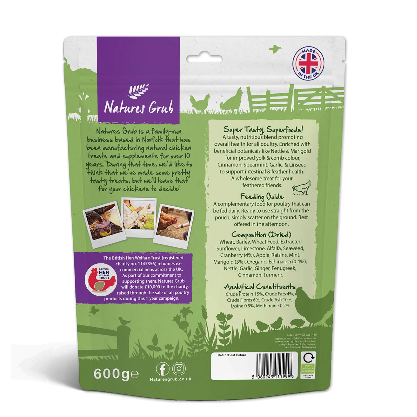 Natures Grub Fruit & Berry Superfoods Treat 600g - Image 2