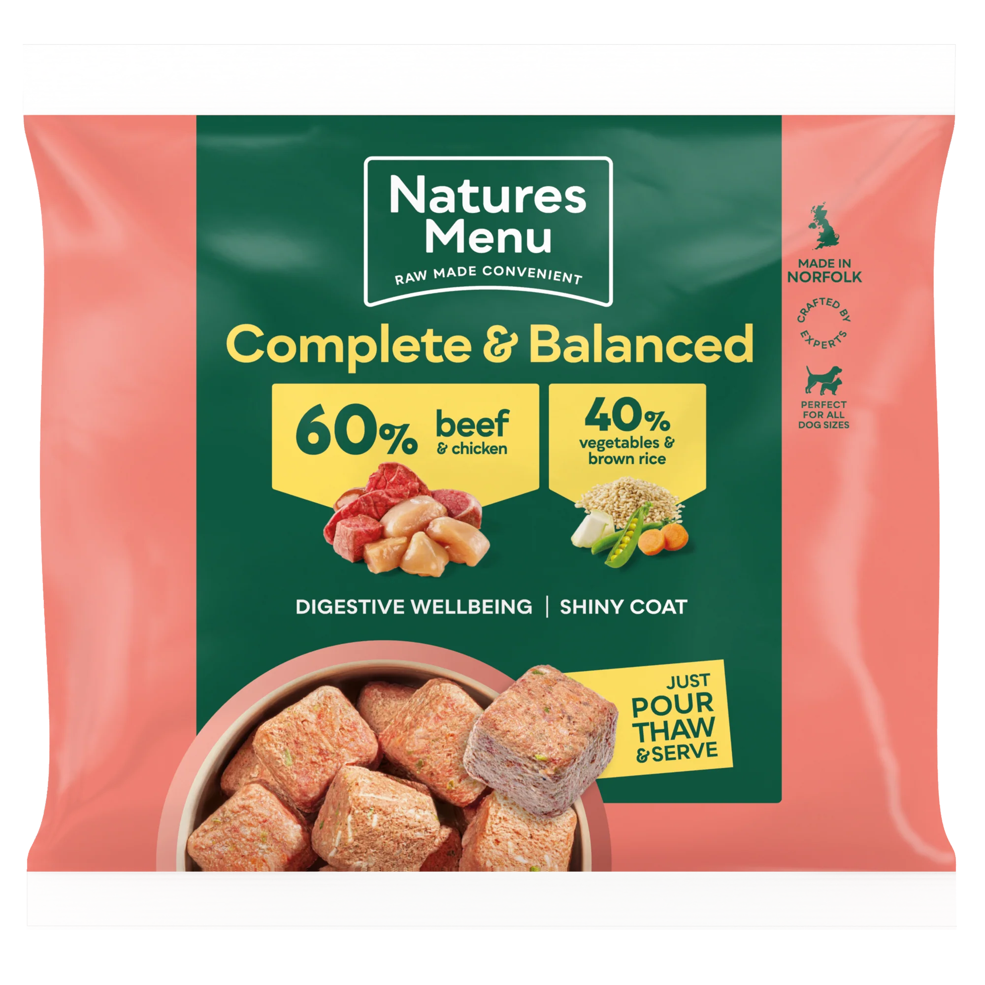Natures Menu 60/40 Complete and Balanced Beef & Chicken 1kg
