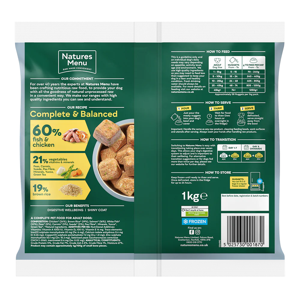Natures Menu 60/40 Complete and Balanced Fish & Chicken 1kg - Image 2