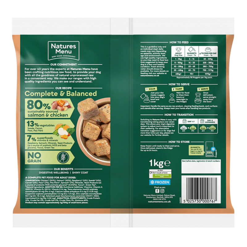 Natures Menu 80/20 Complete and Balanced Salmon & Chicken 1kg - Image 2