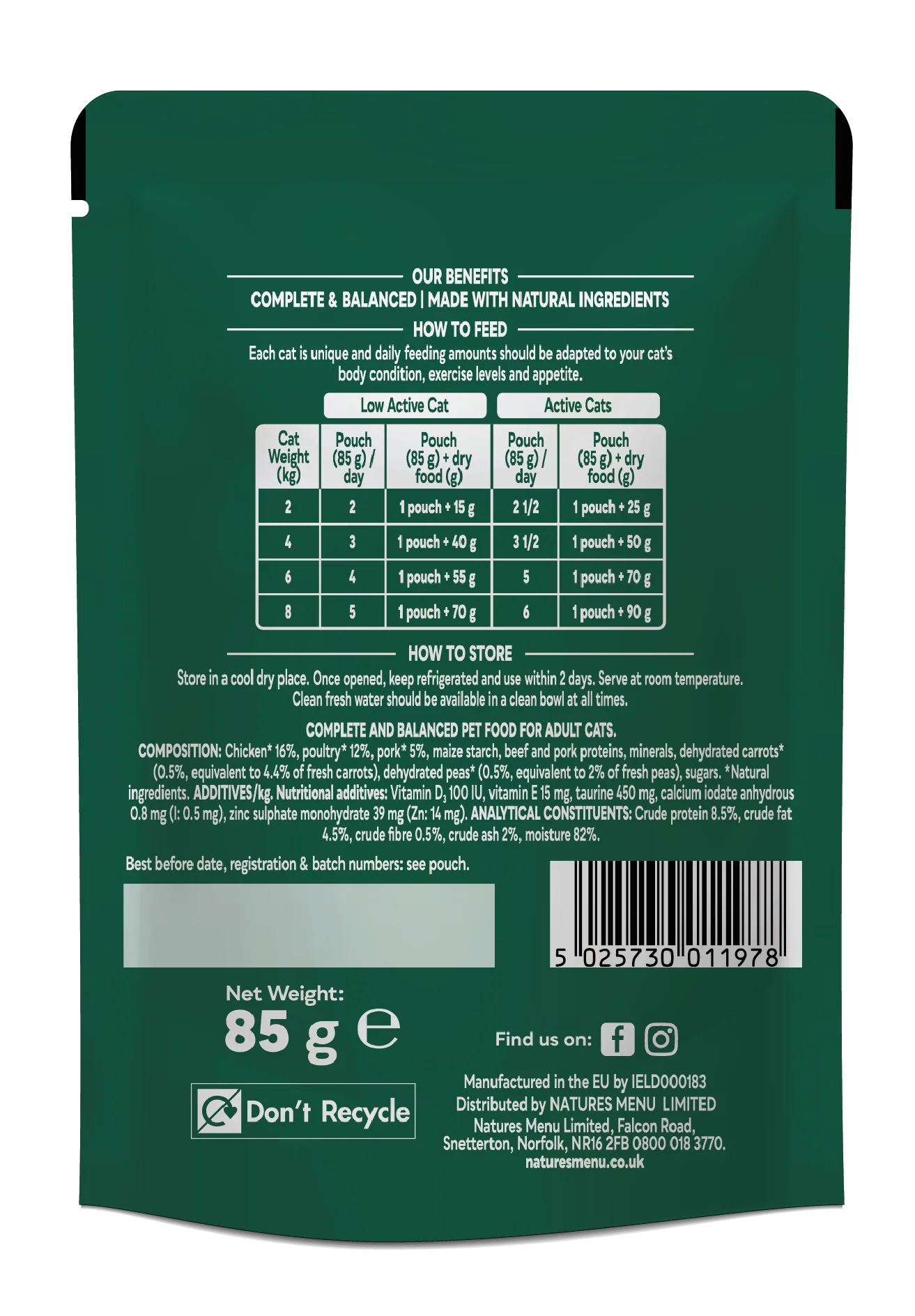 Natures Menu Cat Bites In Gravy Chicken 85g - Image 3