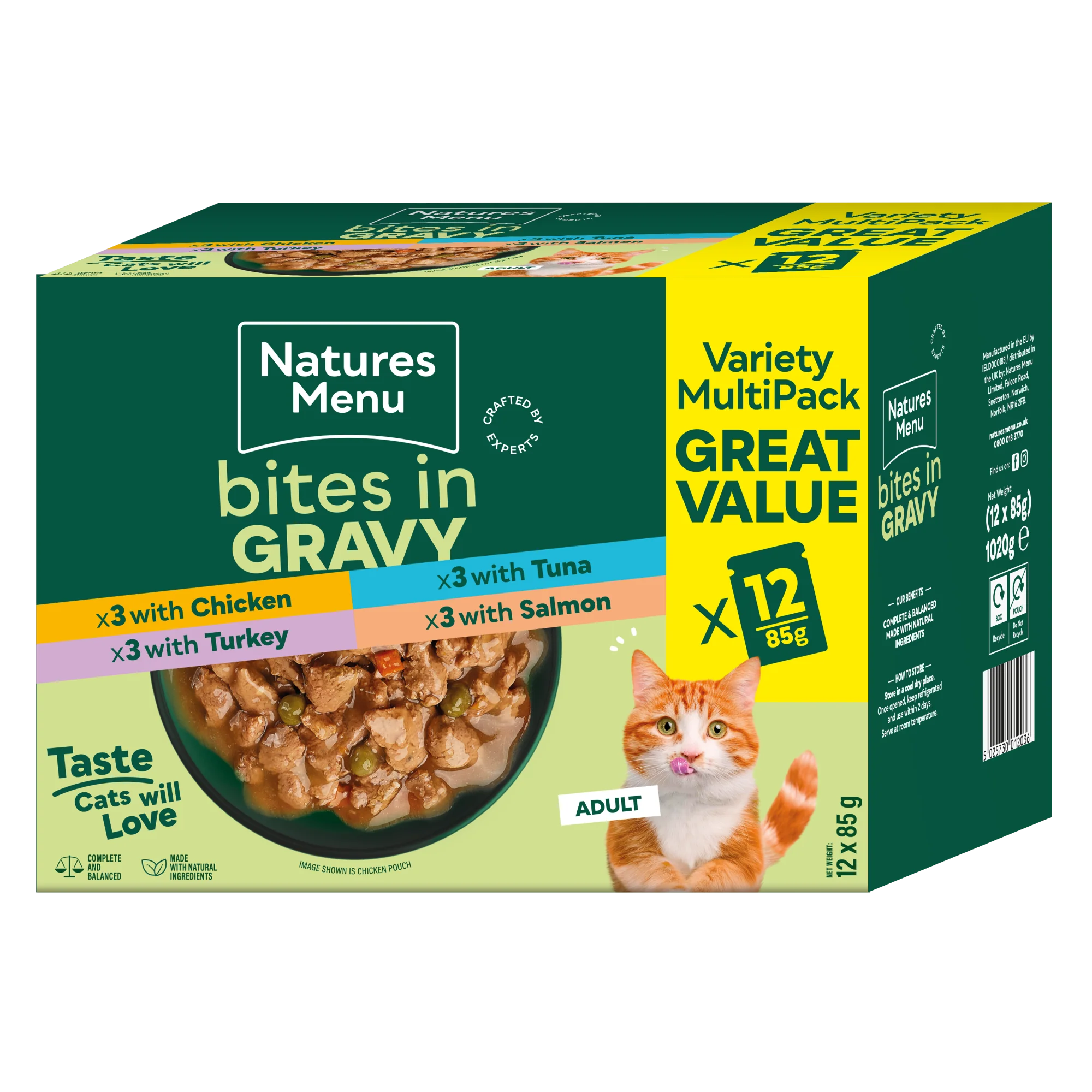 Natures Menu Cat Bites In Gravy Multi 12x85g - Image 2