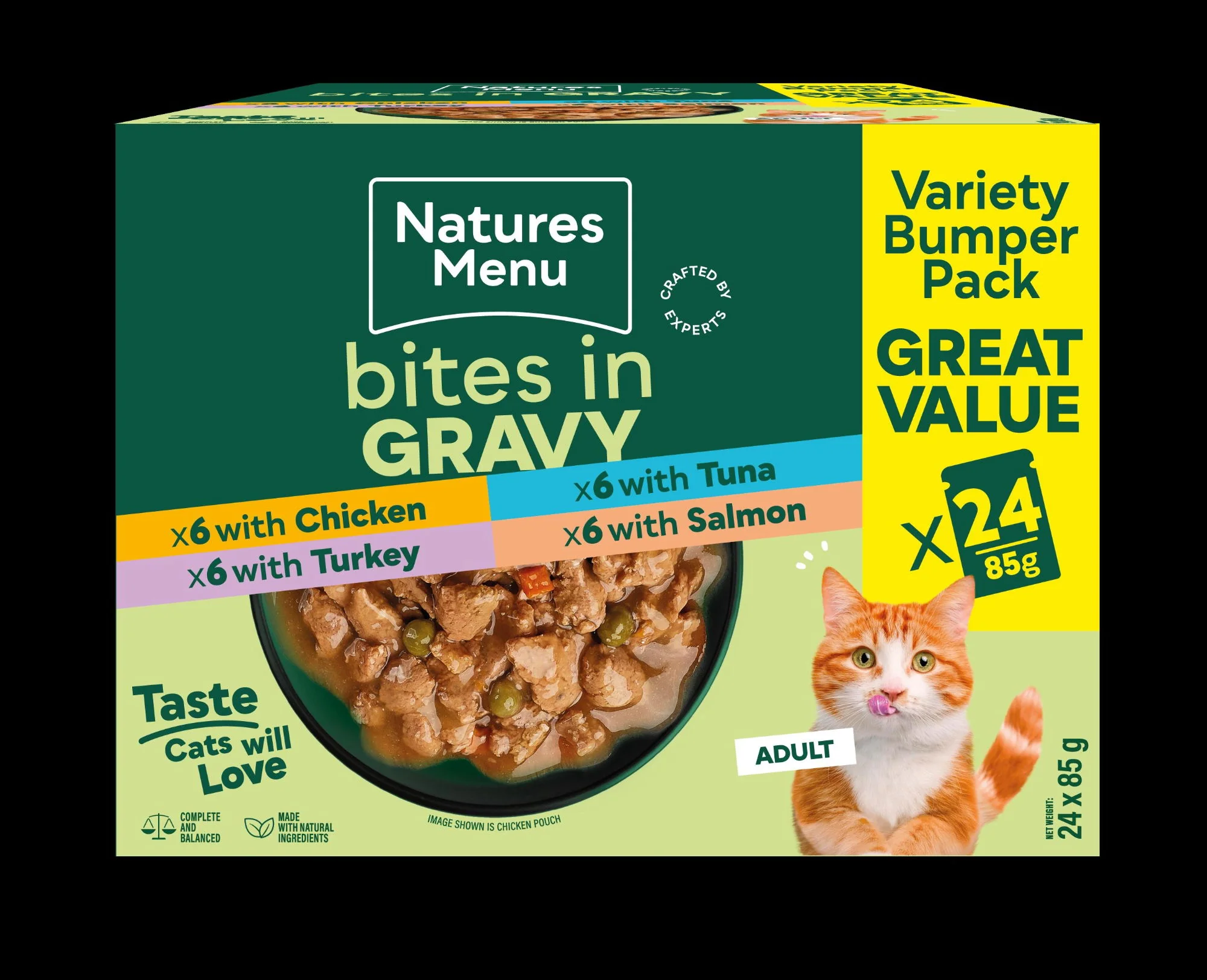 Natures Menu Cat Bites In Gravy Multi 24x85g