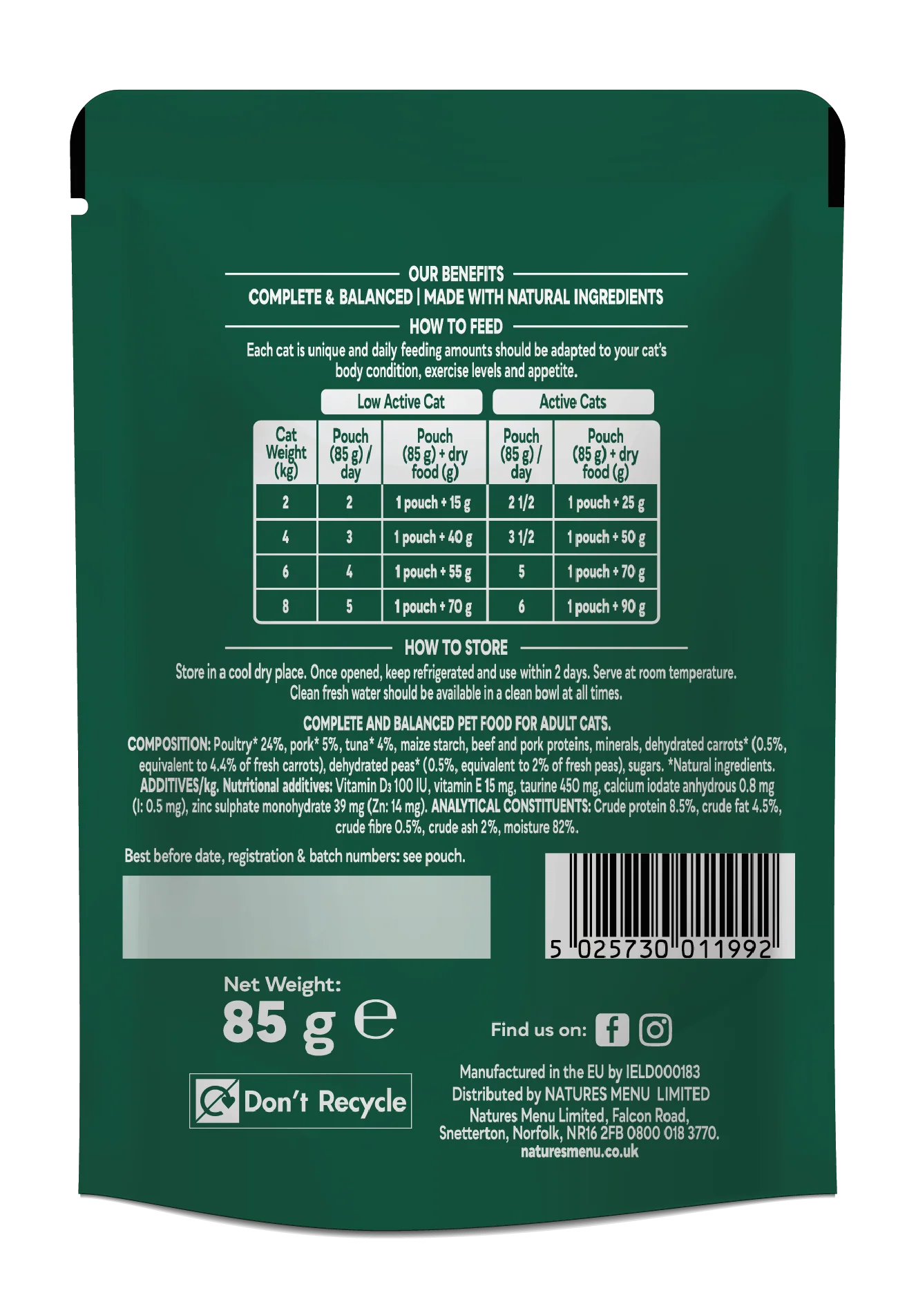 Natures Menu Cat Bites In Gravy Tuna 85g - Image 3