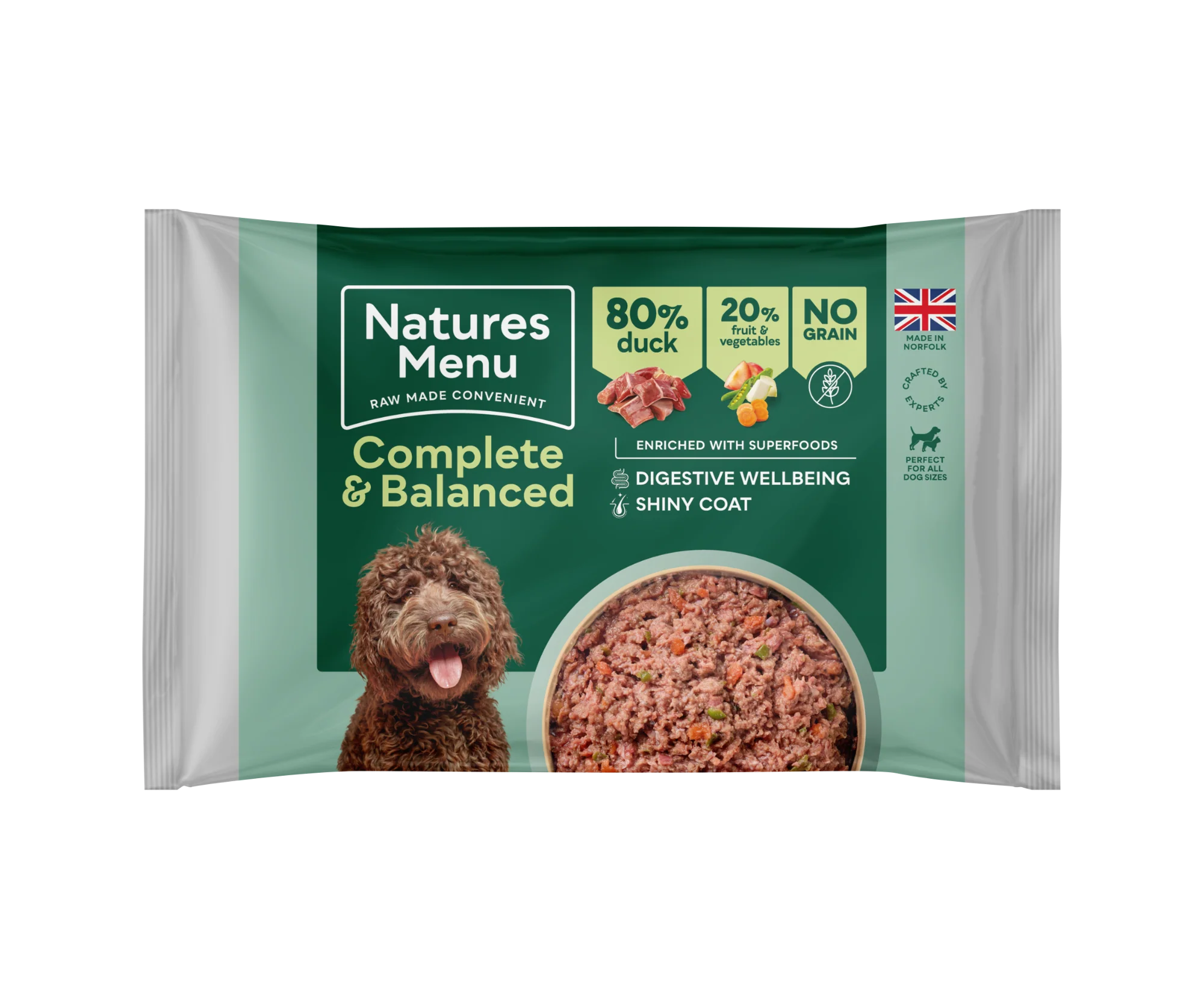 Natures Menu Complete & Balanced 80/20 Blocks Duck 500g