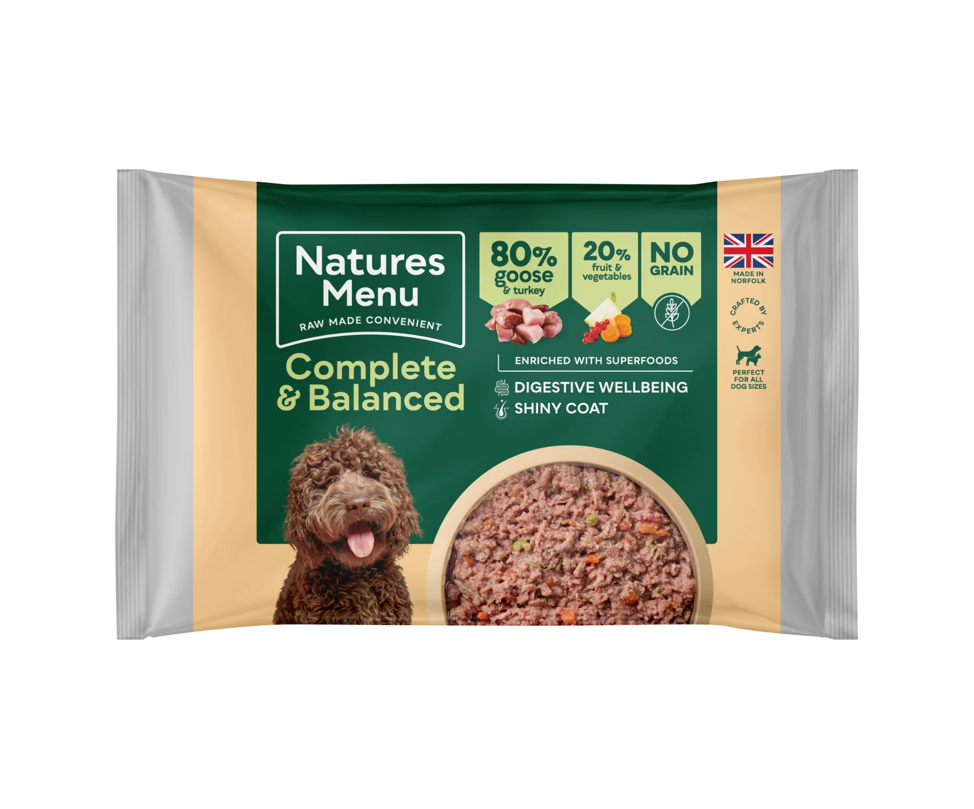 Natures Menu Complete & Balanced 80/20 Blocks Goose & Turkey 500g